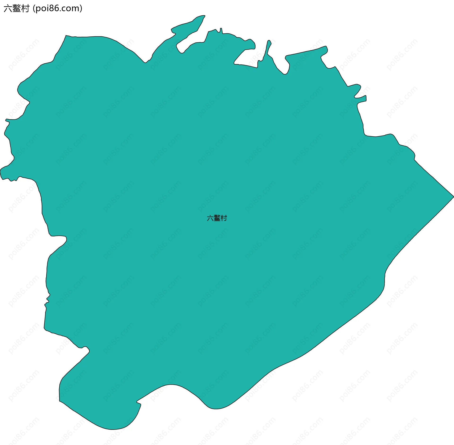 六鳌村边界地图