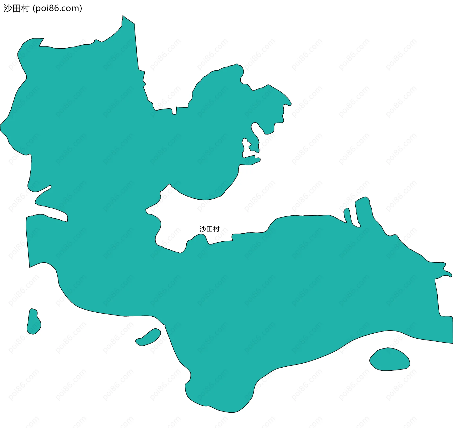 沙田村边界地图