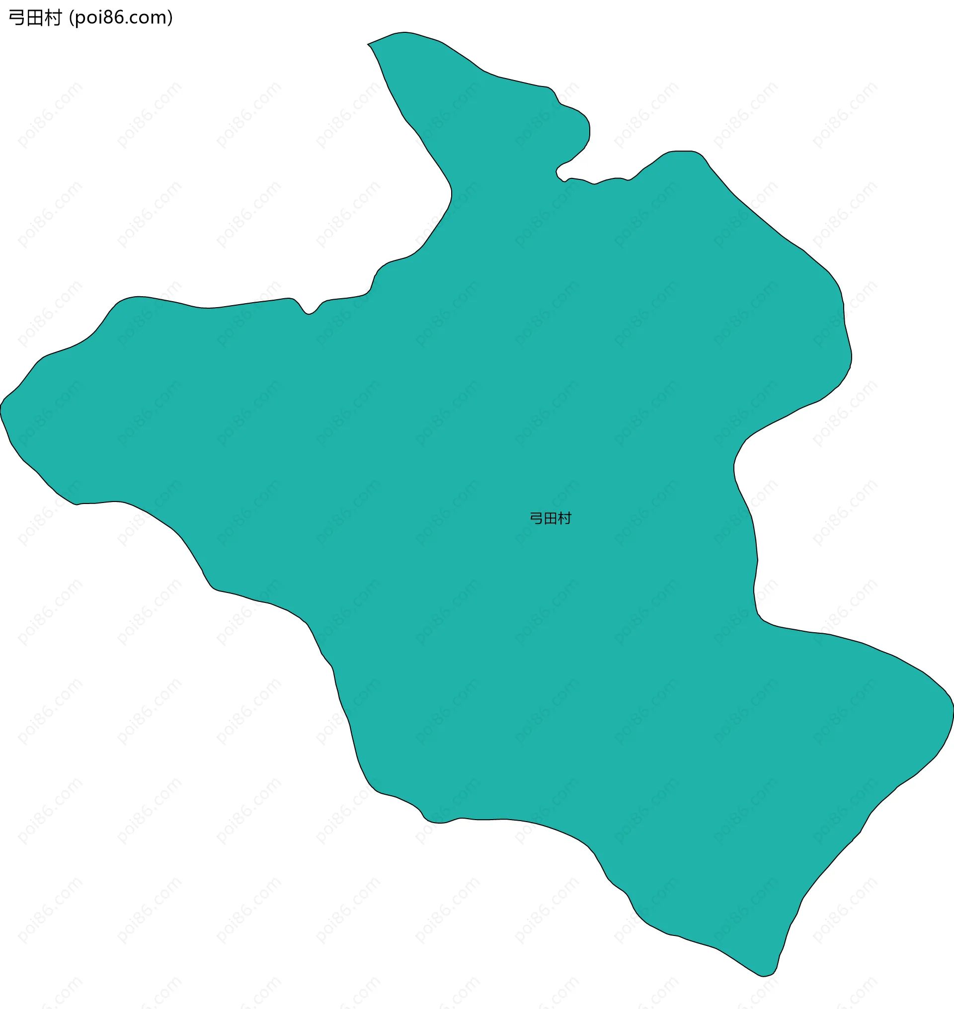 弓田村边界地图