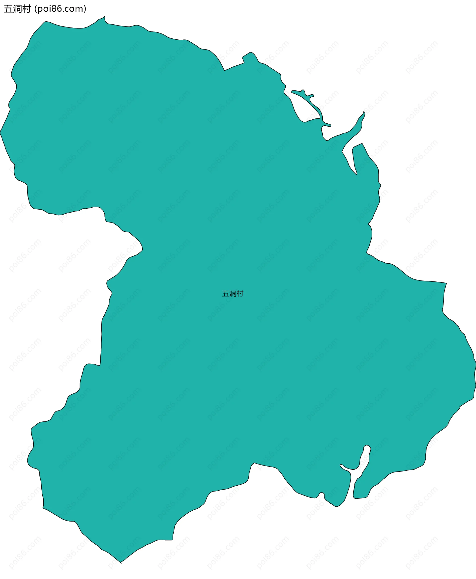 五洞村边界地图