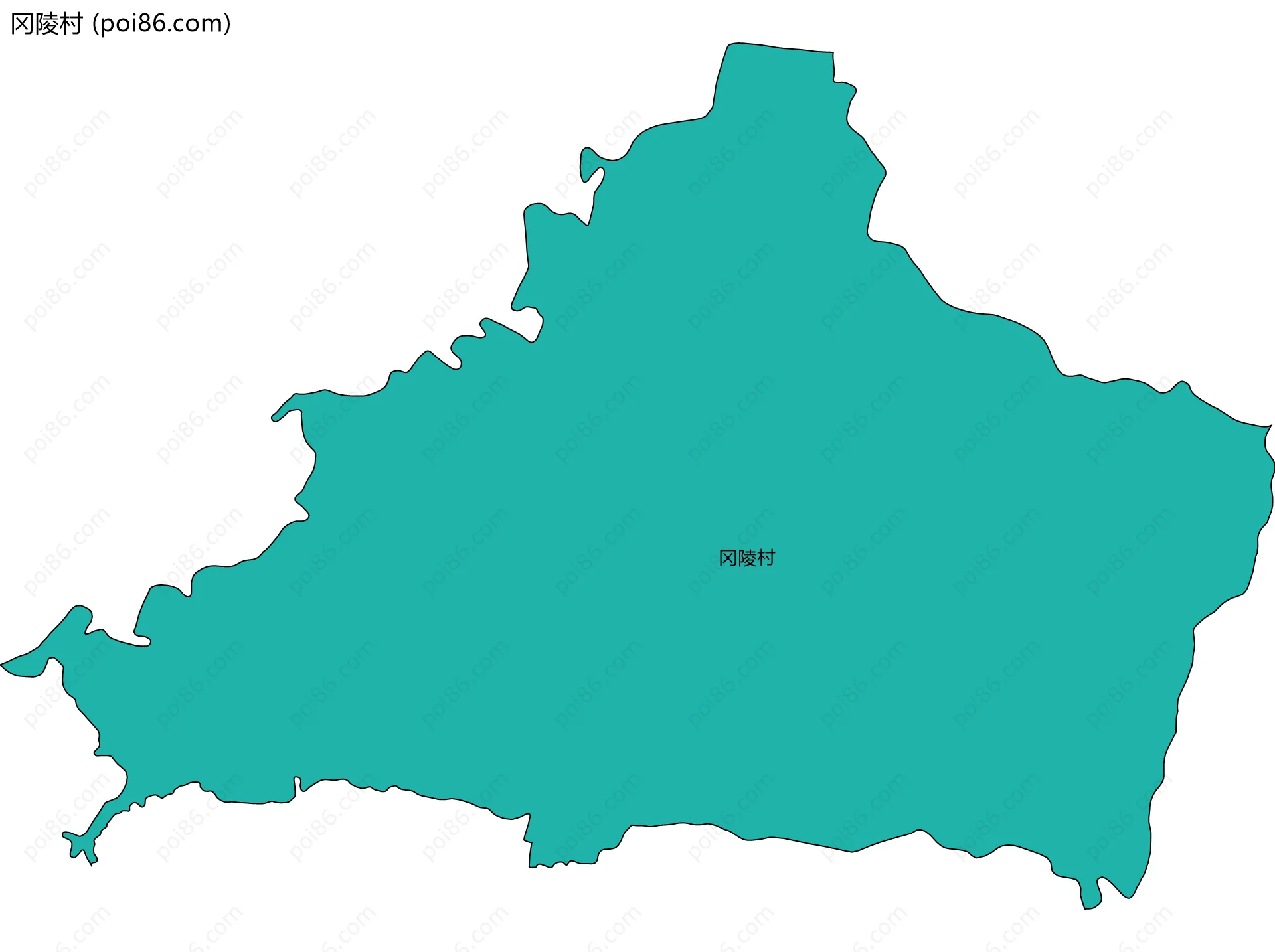 冈陵村边界地图