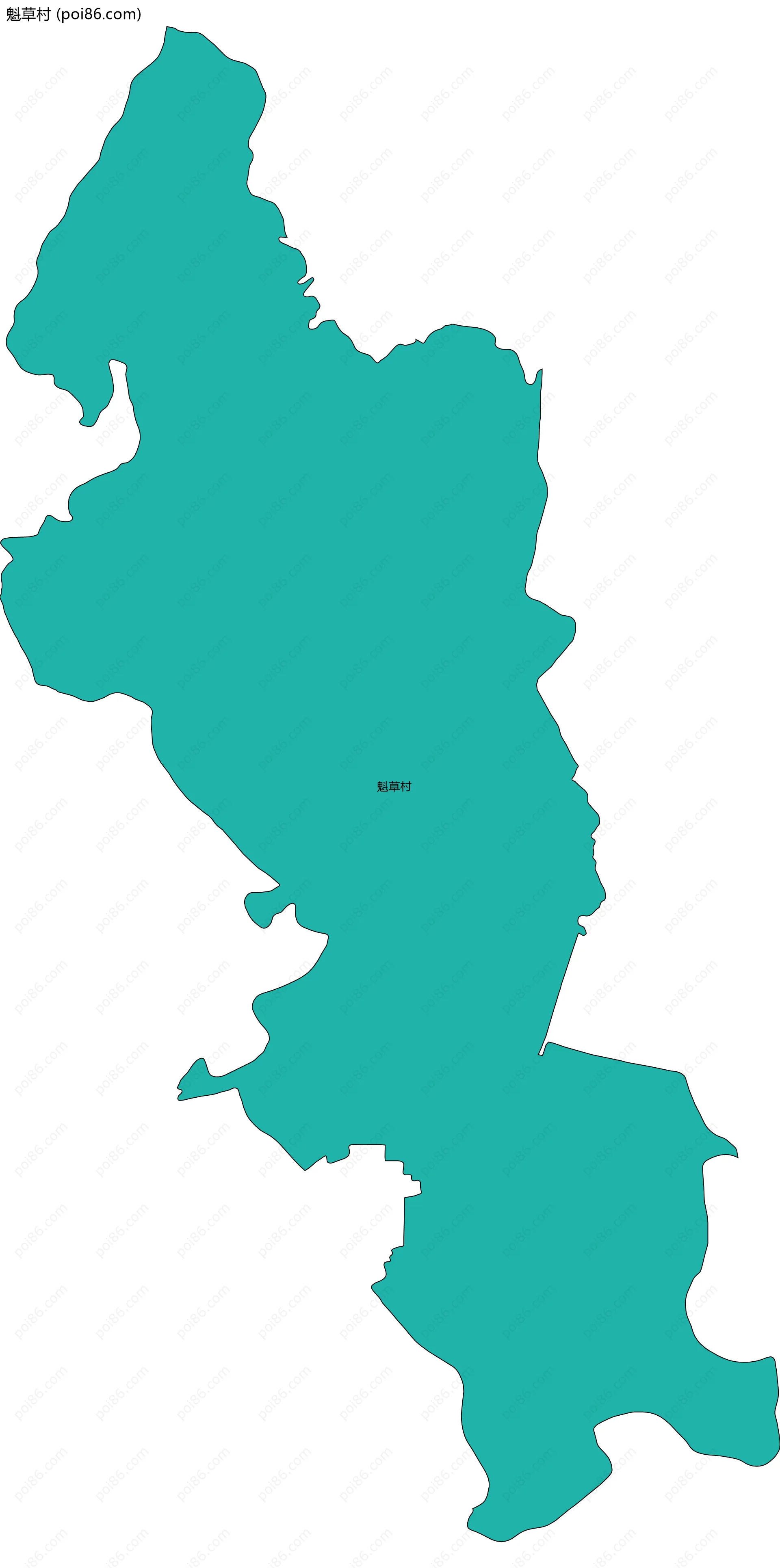 魁草村边界地图