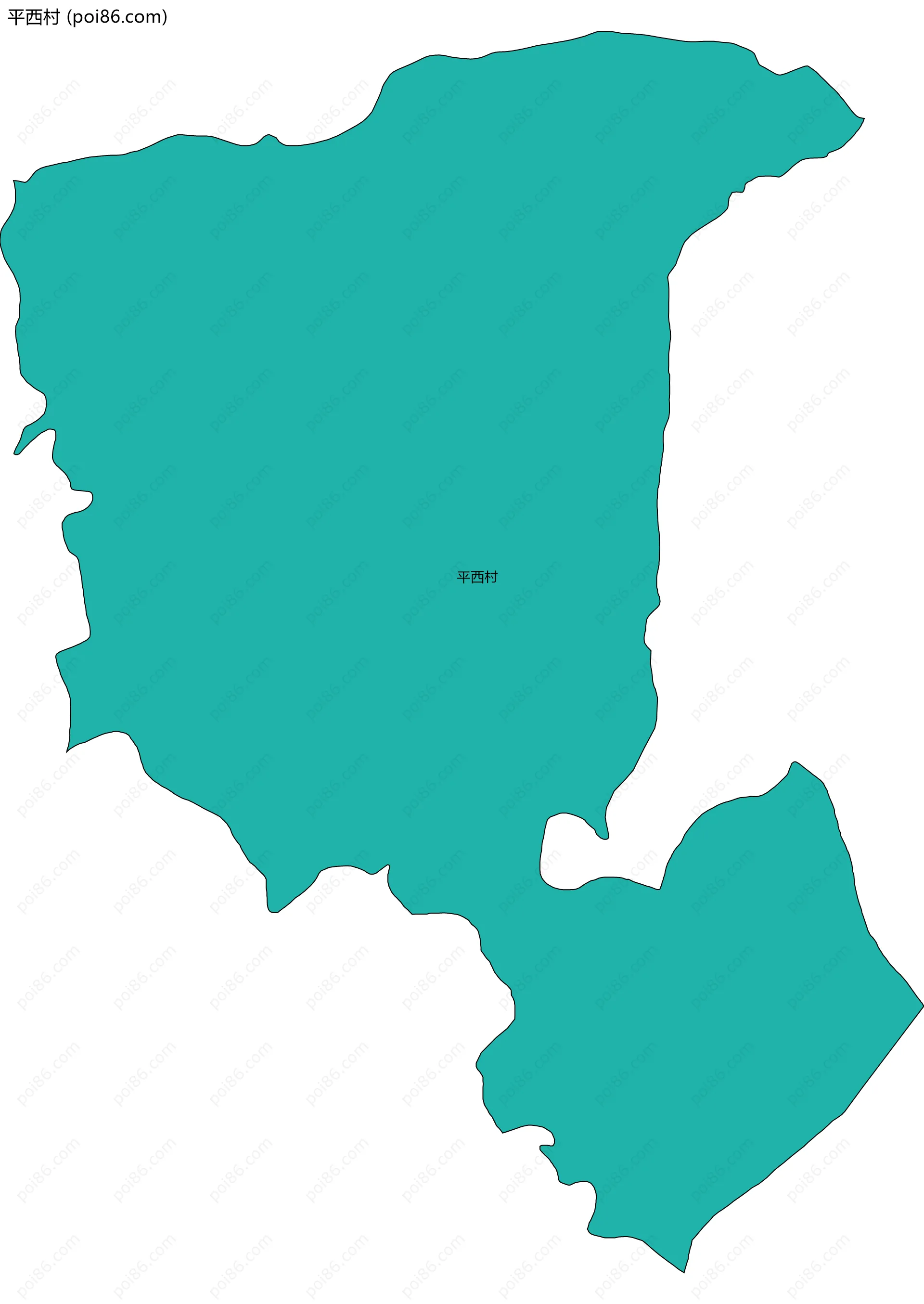 平西村边界地图