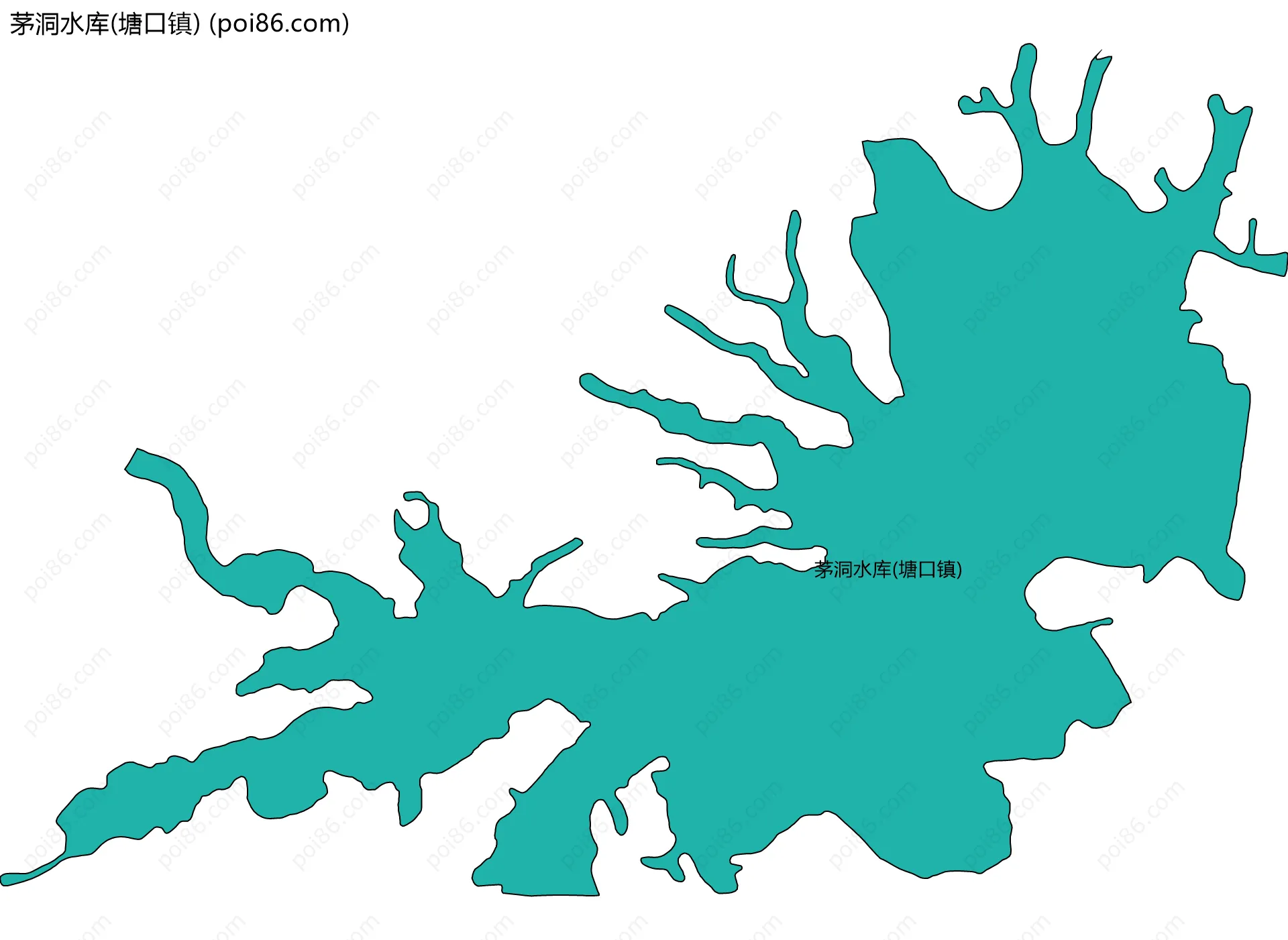 茅洞水库(塘口镇)边界地图