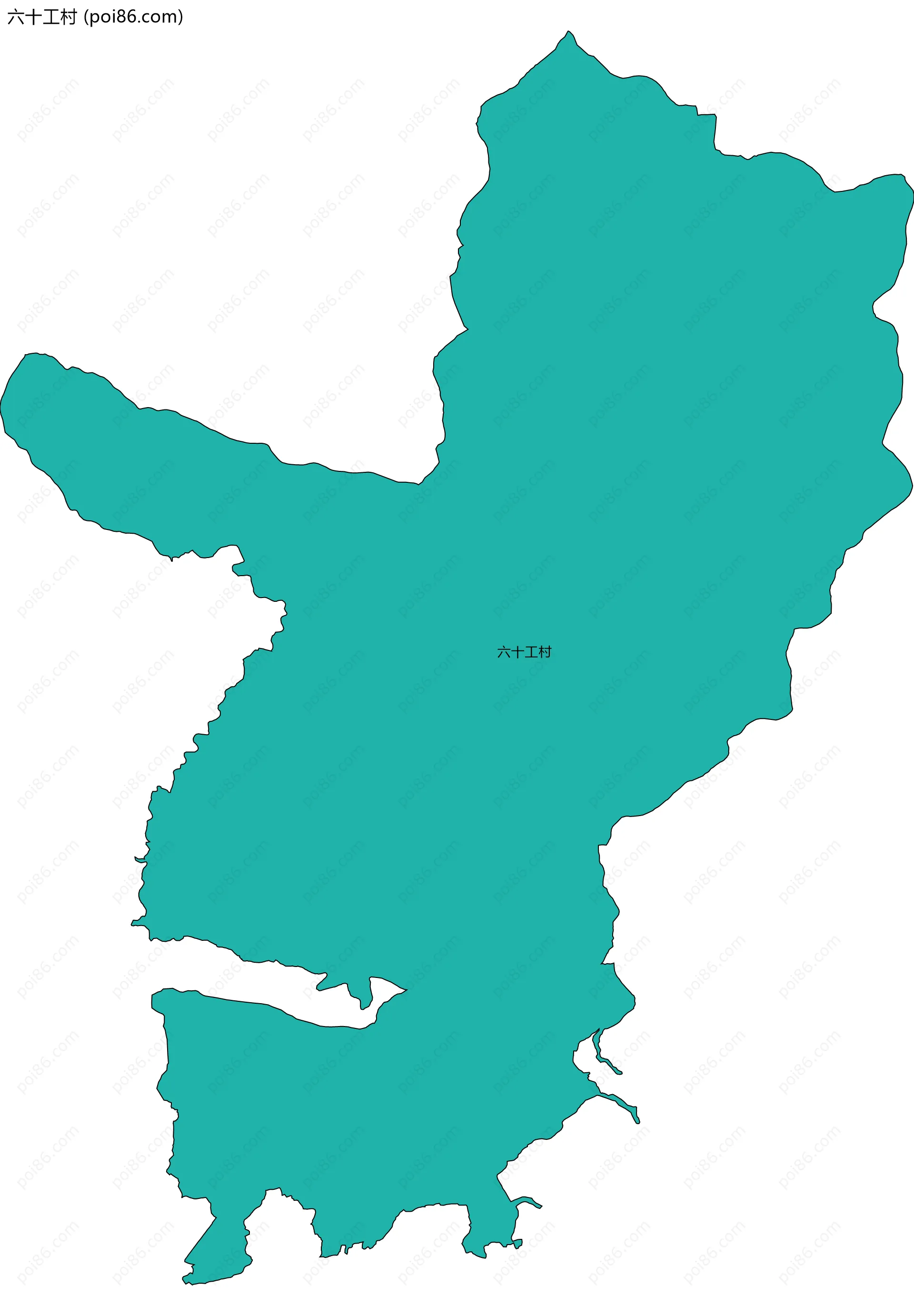 六十工村边界地图