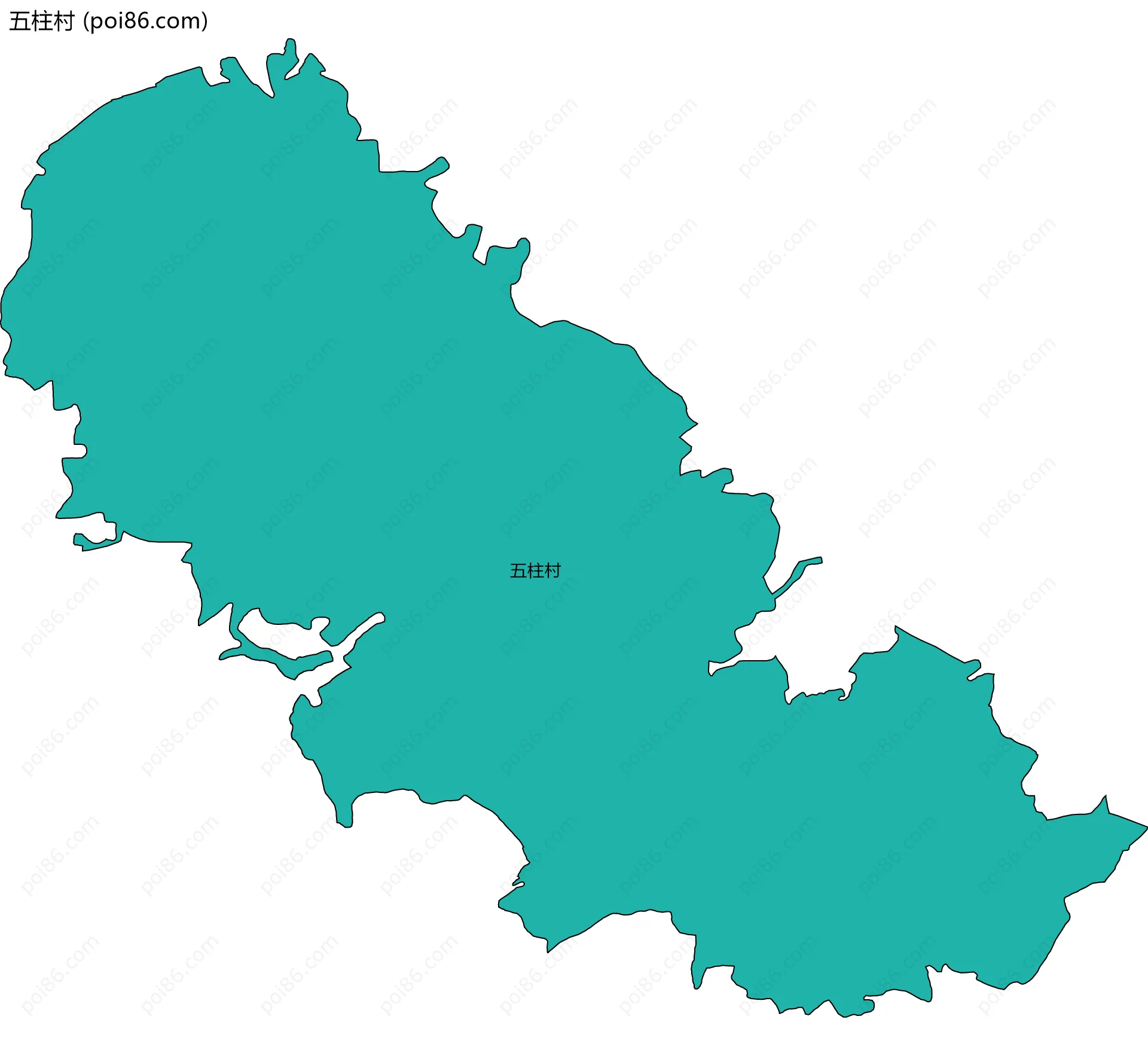 五柱村边界地图