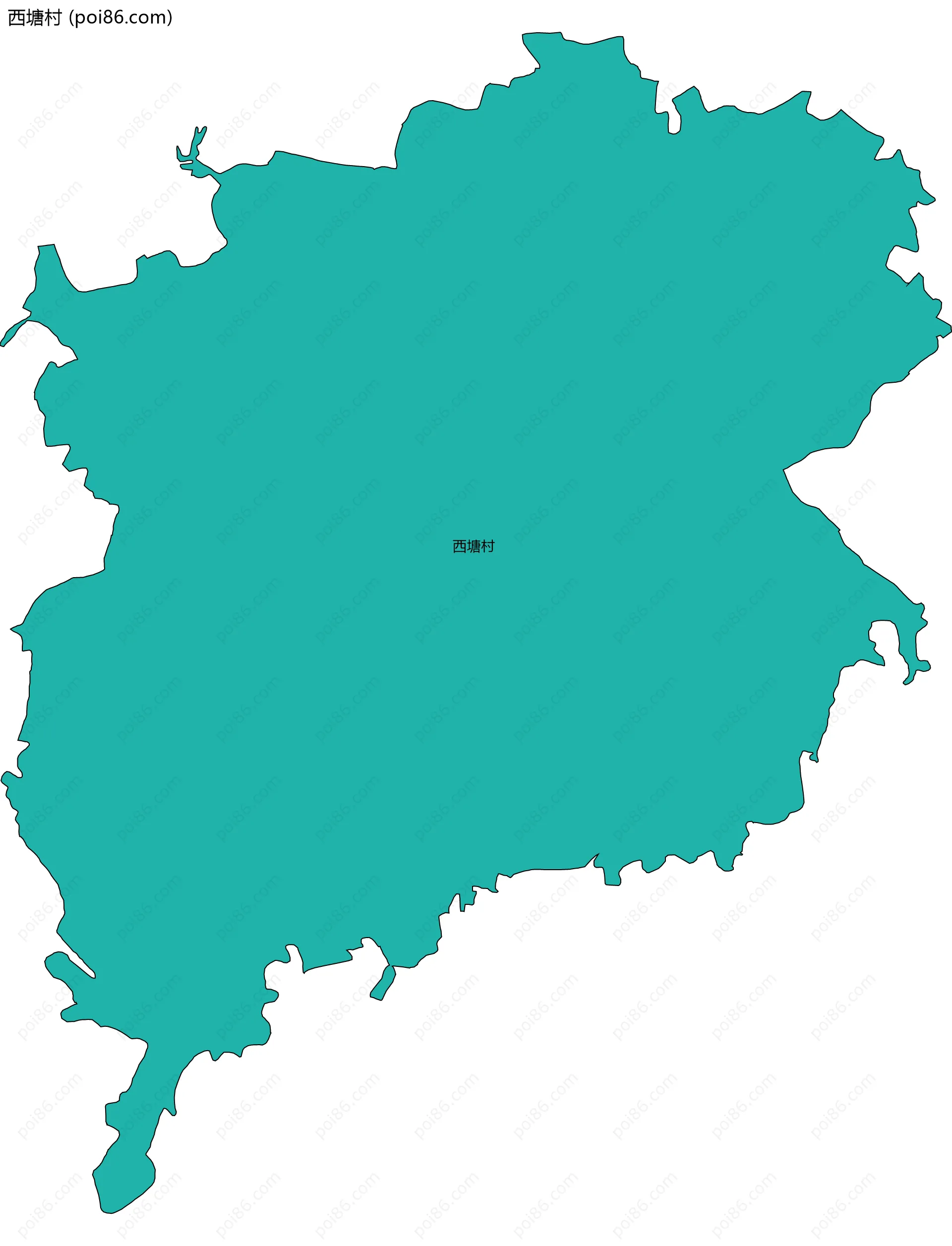 西塘村边界地图