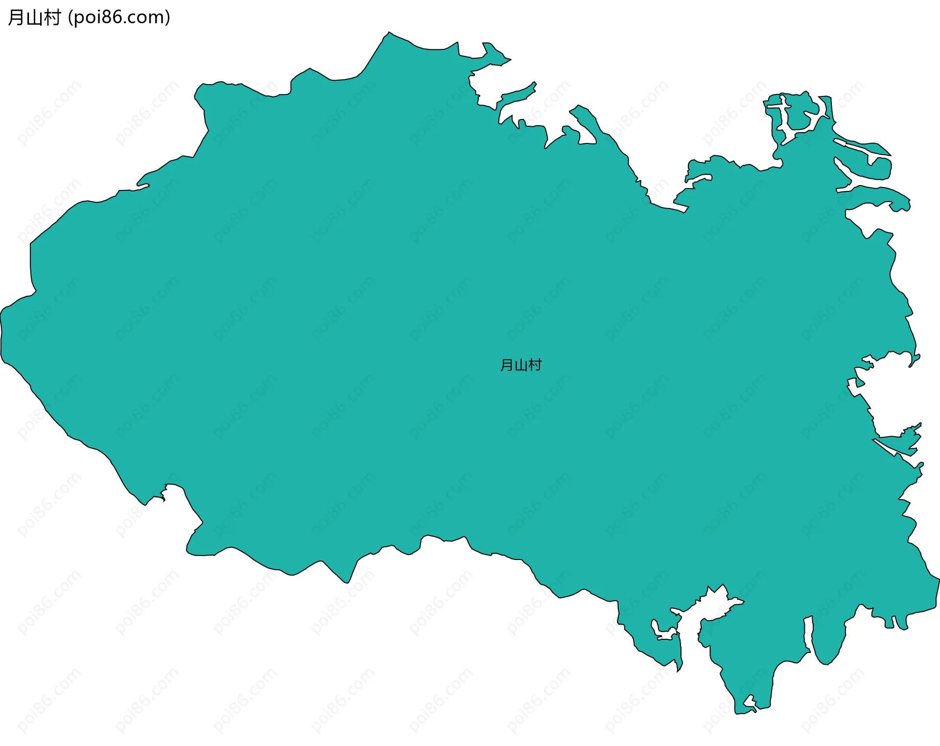 月山村边界地图
