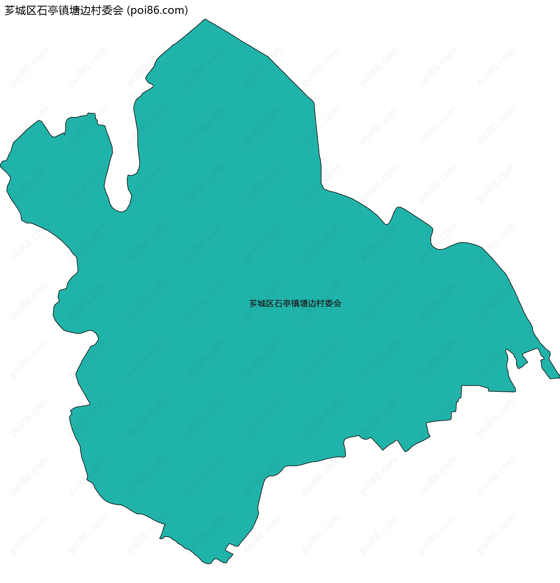 芗城区石亭镇塘边村委会边界地图