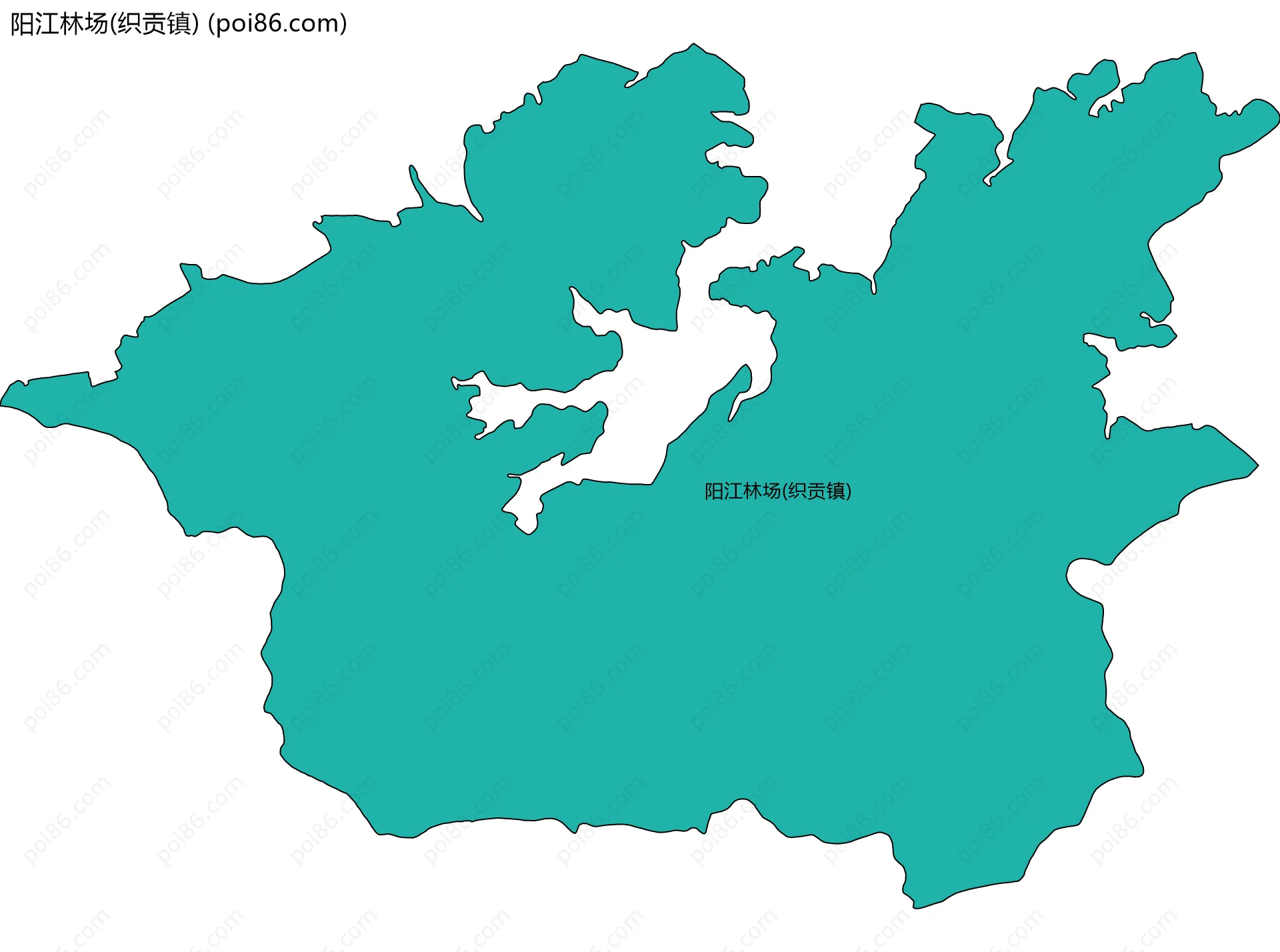 阳江林场(织贡镇)边界地图