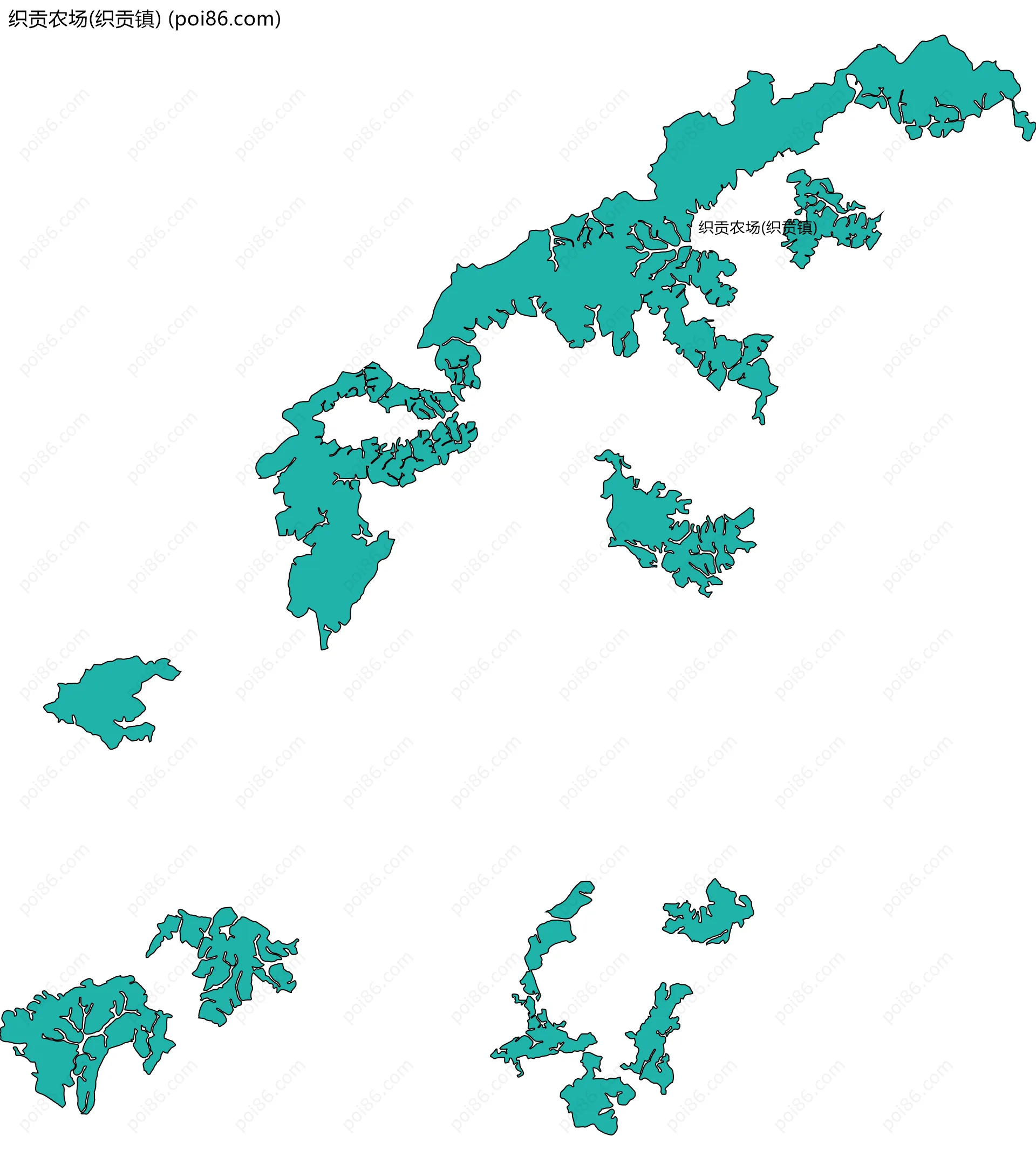 织贡农场(织贡镇)边界地图