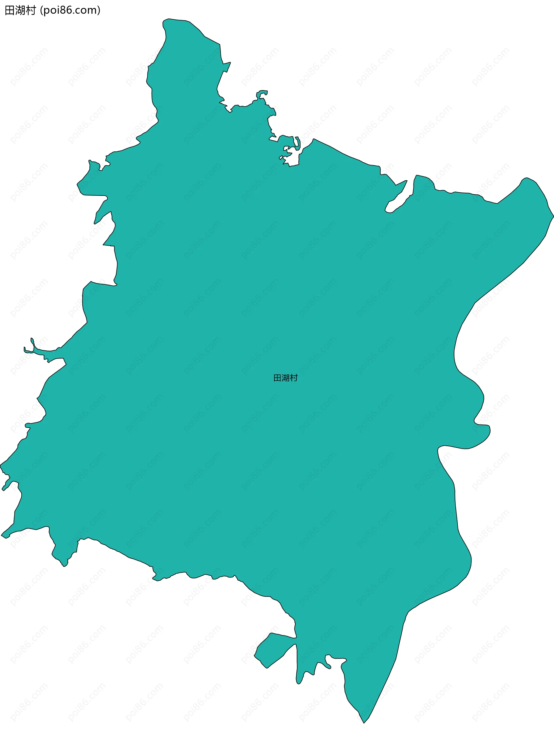 田湖村边界地图