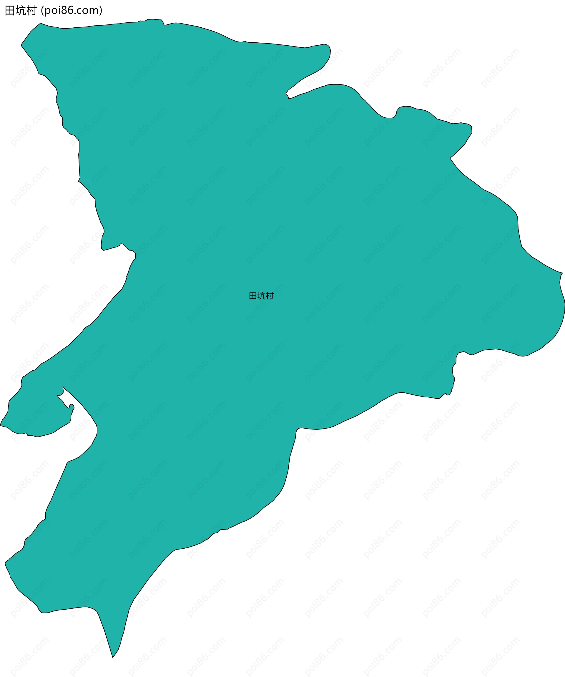 田坑村边界地图