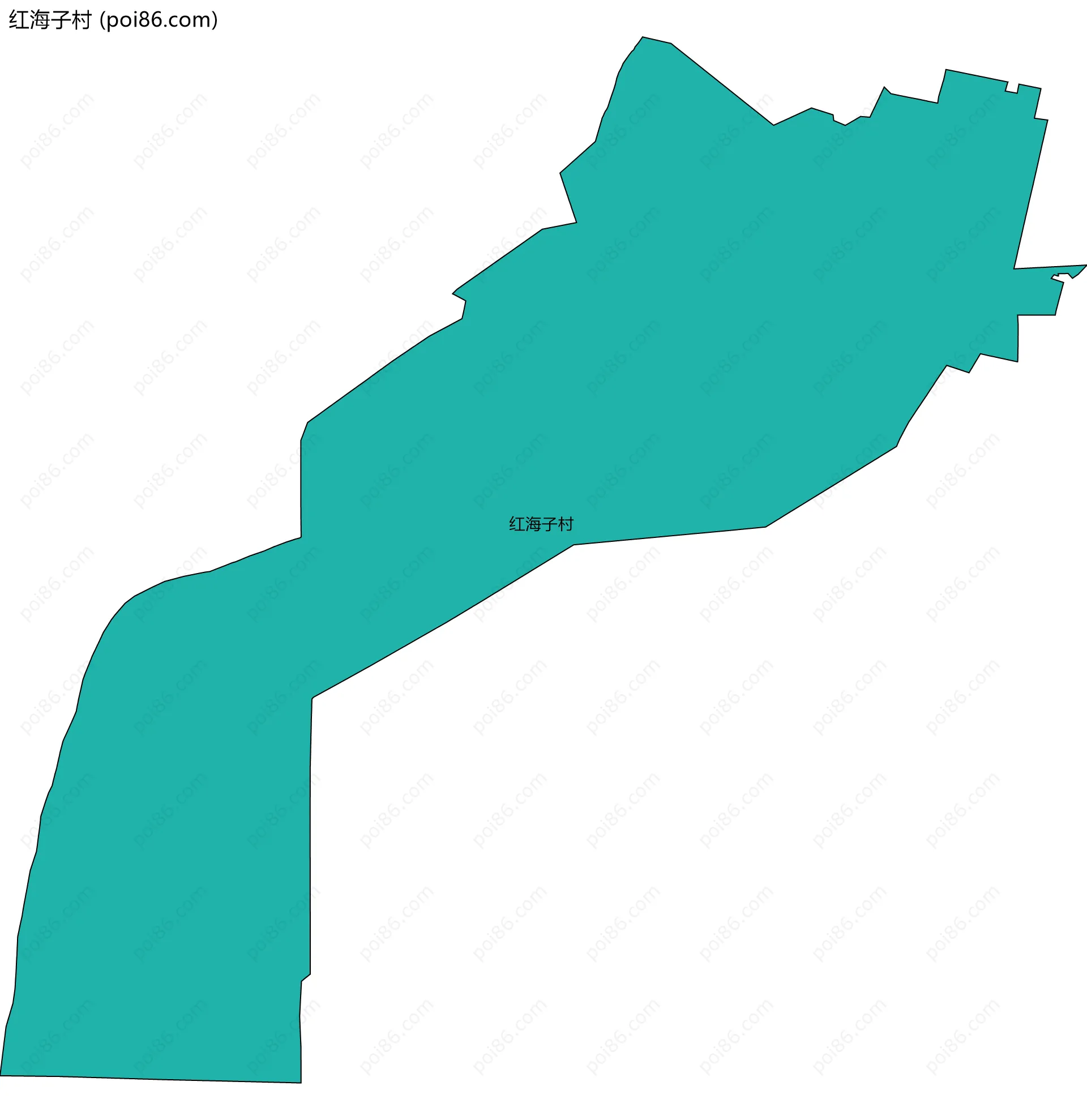 红海子村边界地图