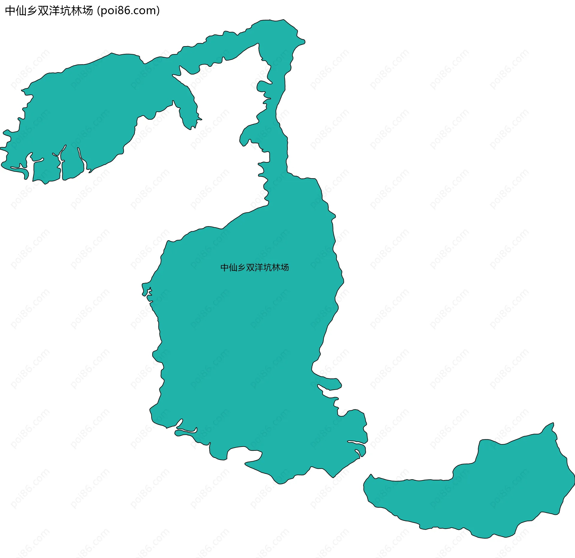 中仙乡双洋坑林场边界地图