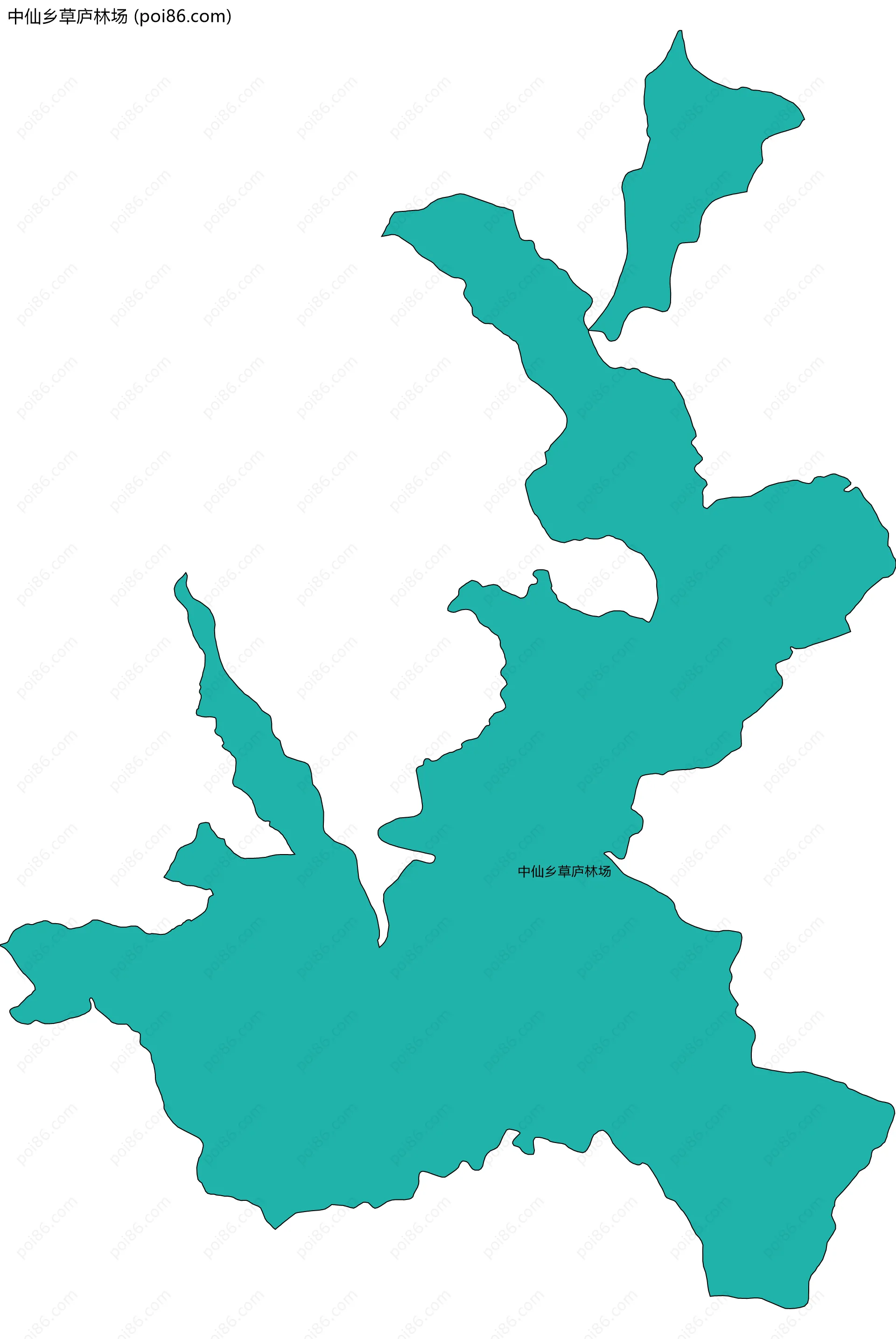 中仙乡草庐林场边界地图