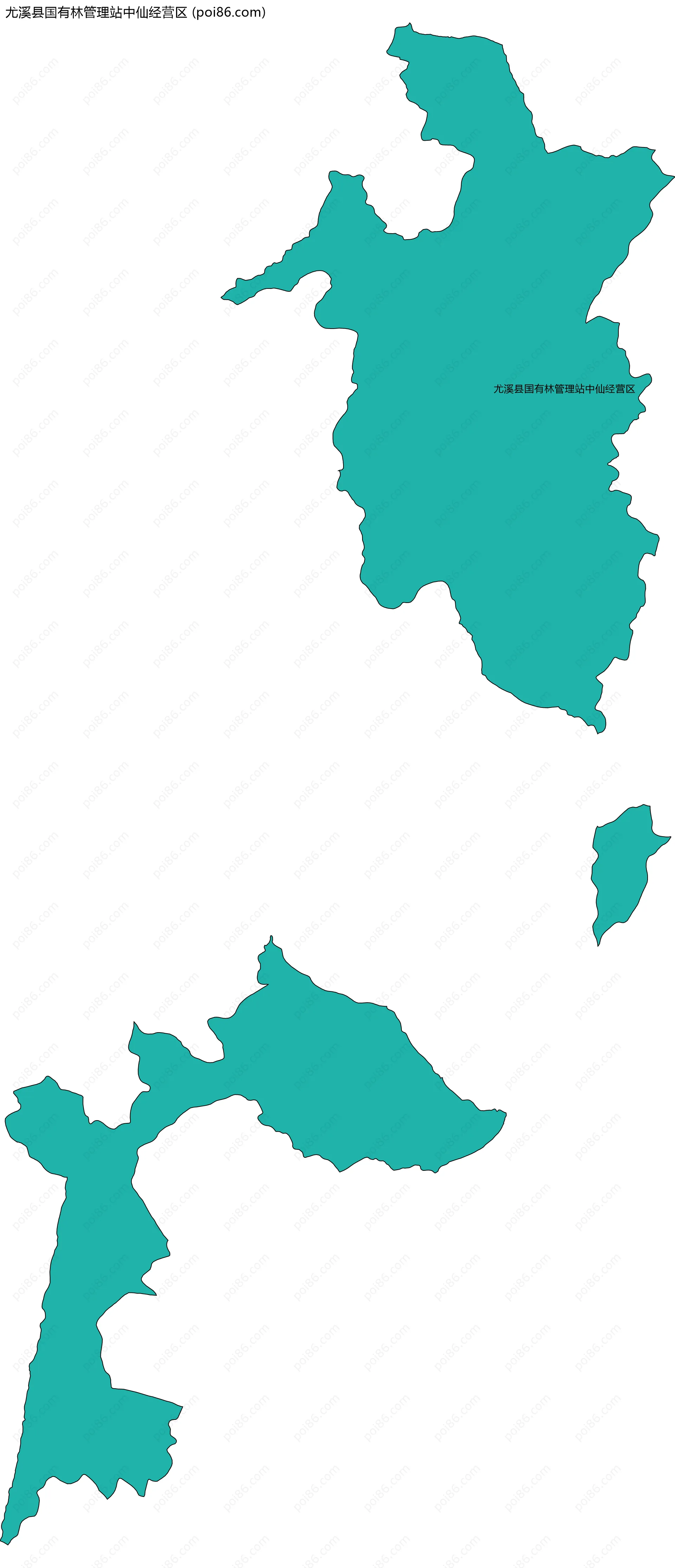 尤溪县国有林管理站中仙经营区边界地图