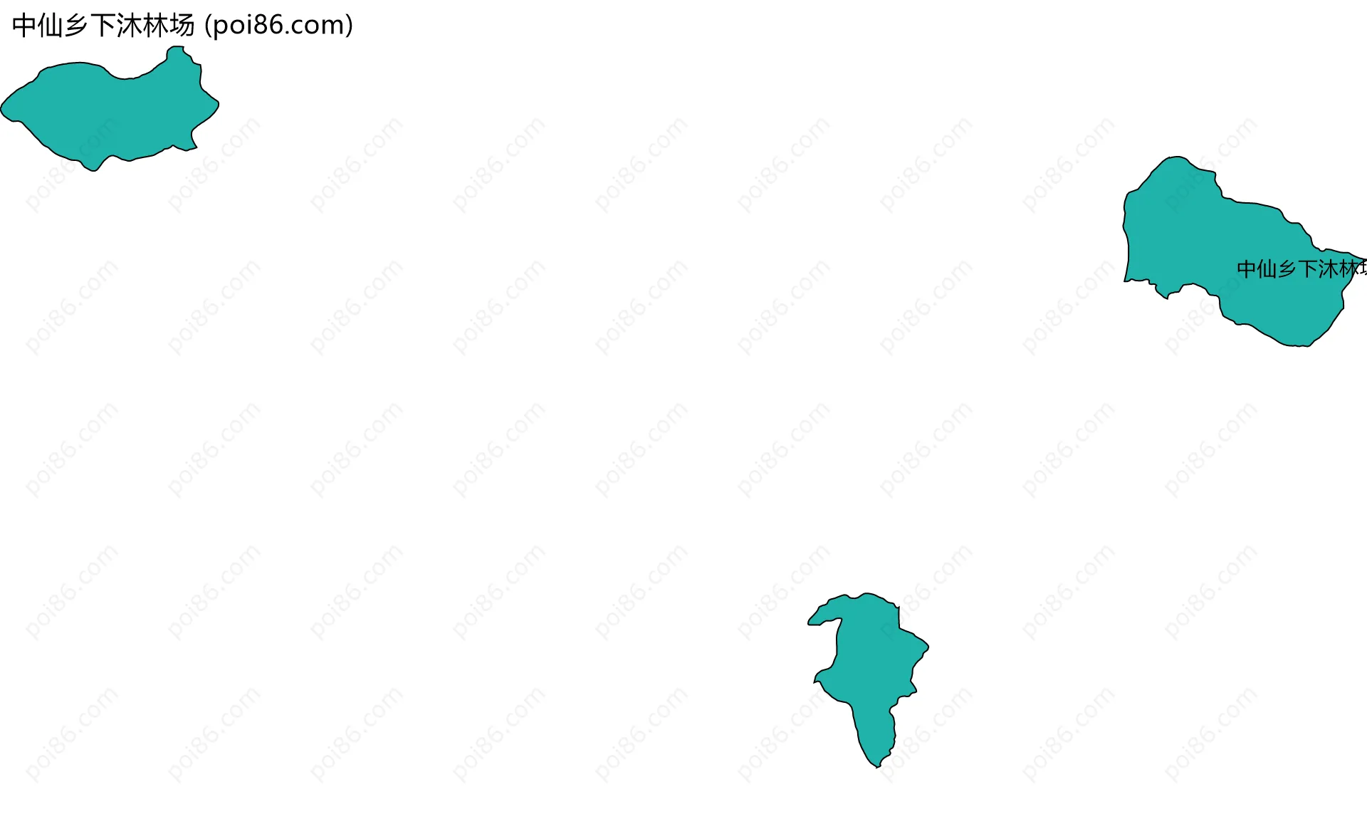 中仙乡下沐林场边界地图