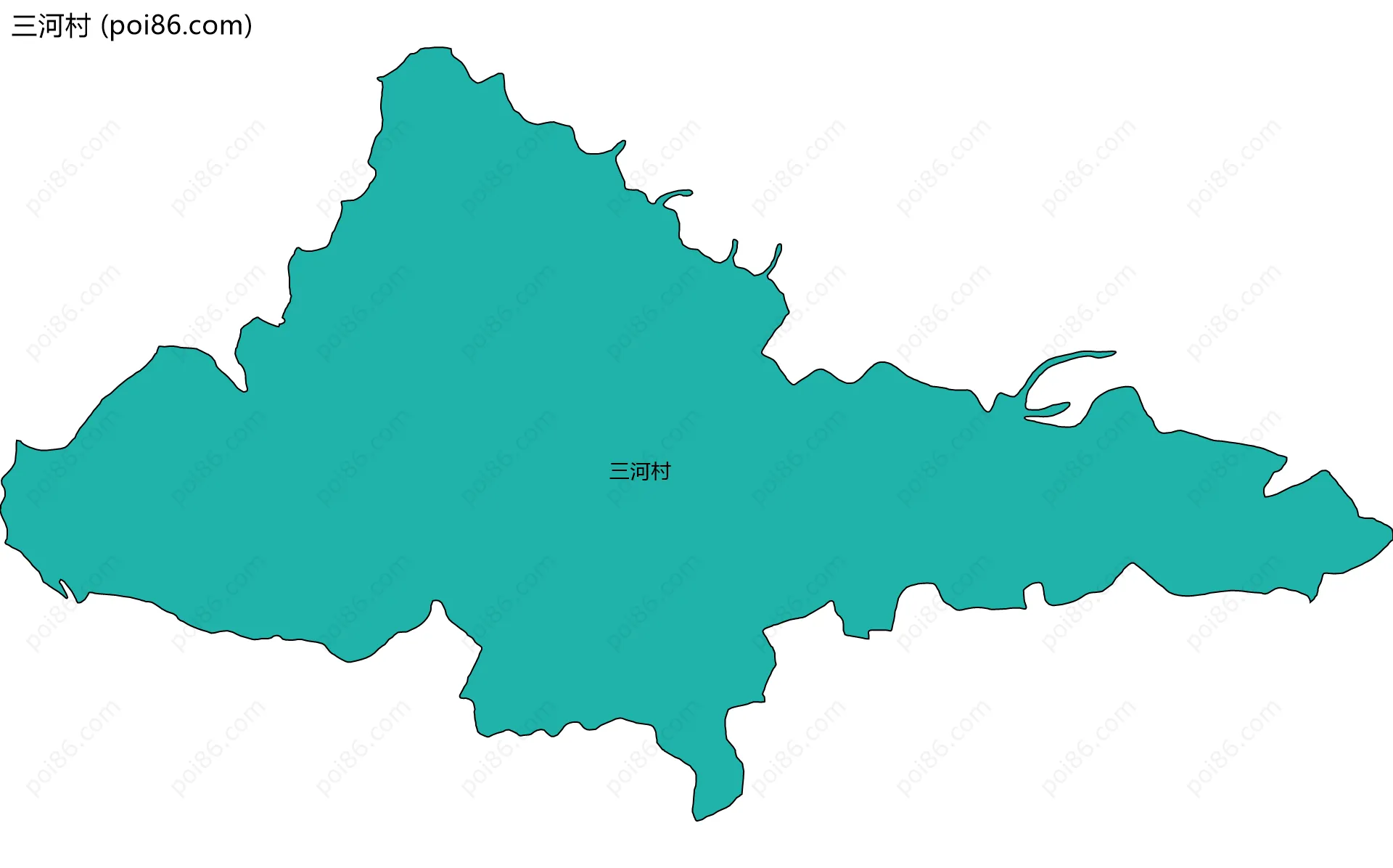 三河村边界地图