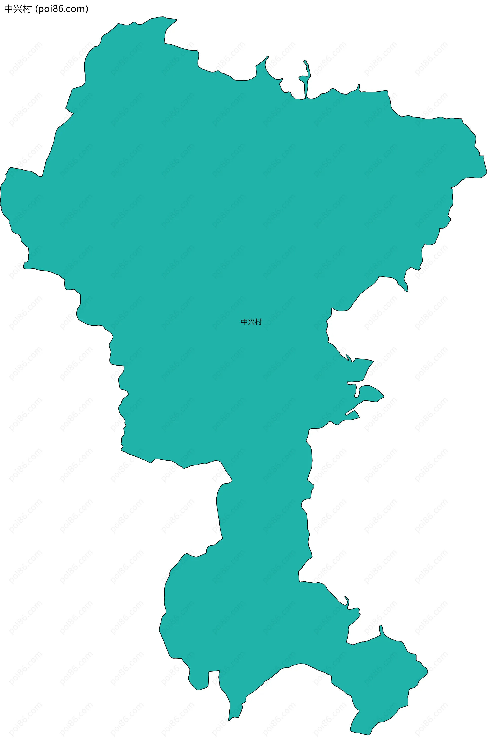 中兴村边界地图