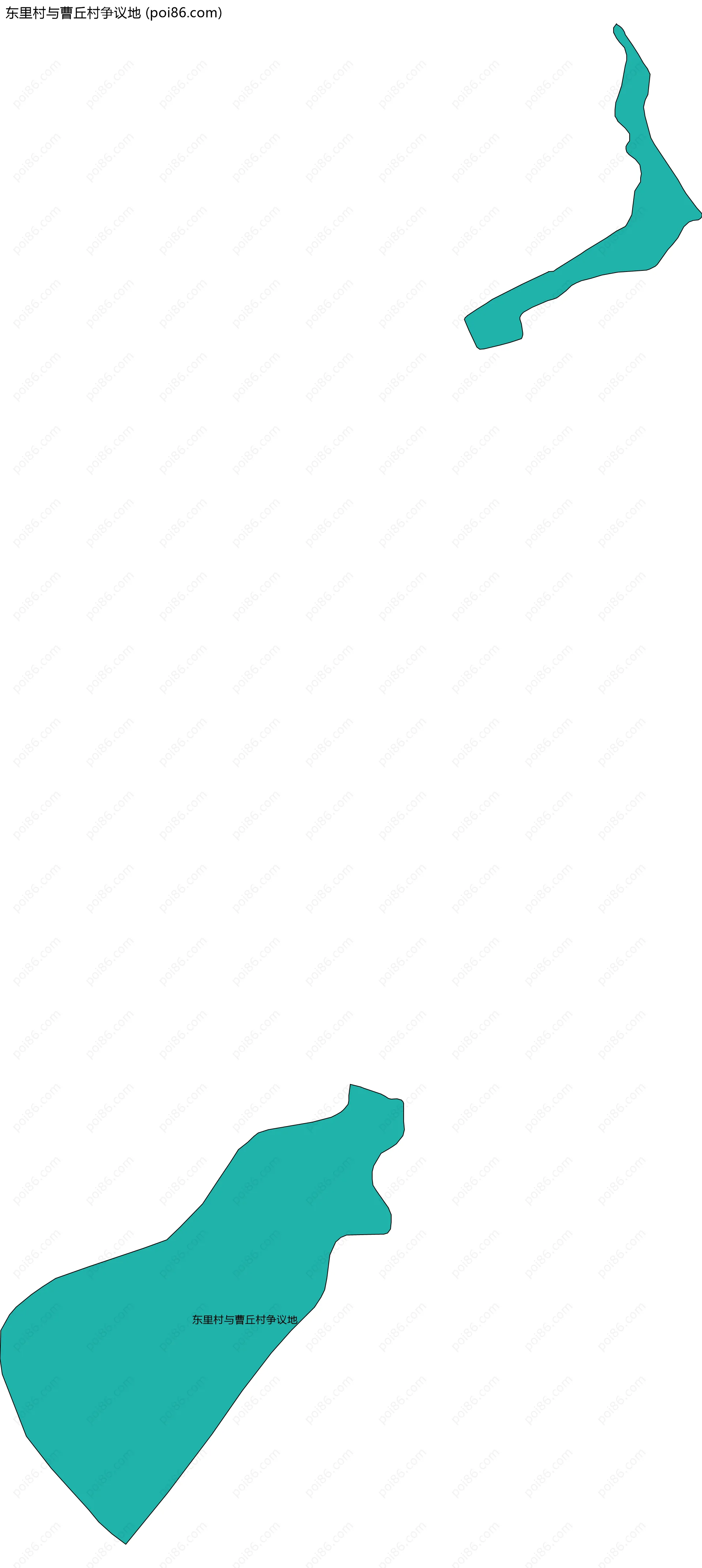 东里村与曹丘村争议地边界地图
