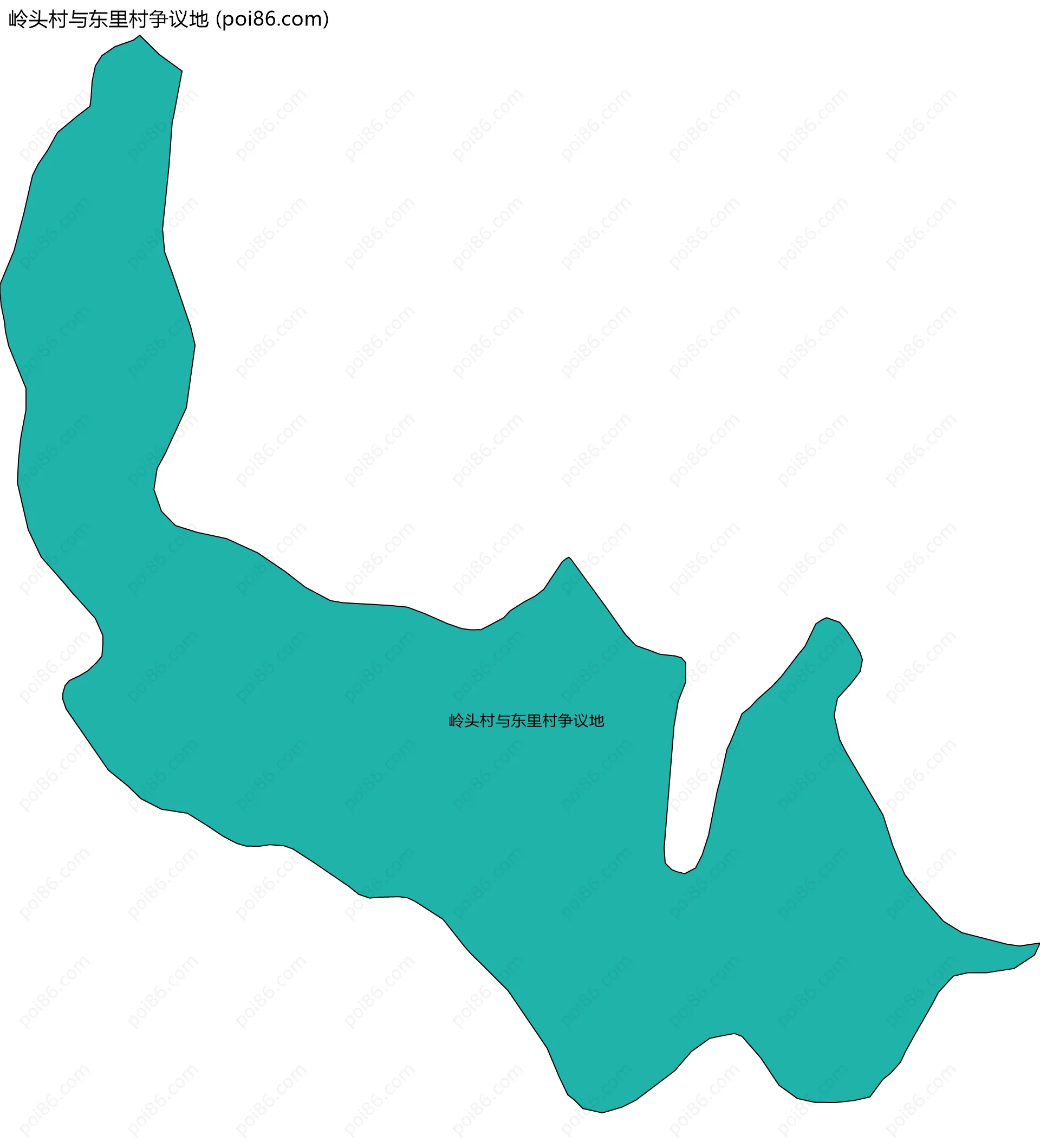 岭头村与东里村争议地边界地图