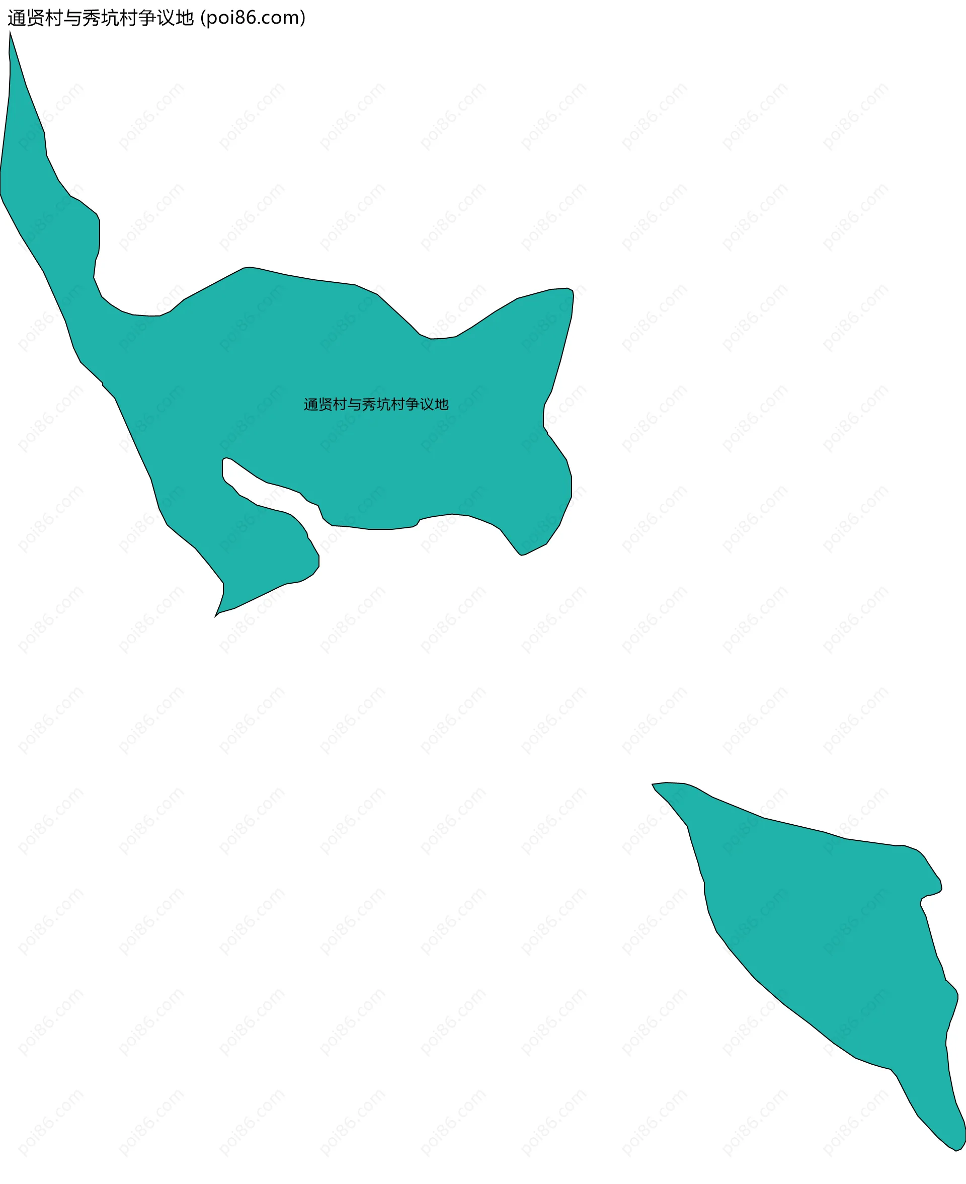 通贤村与秀坑村争议地边界地图