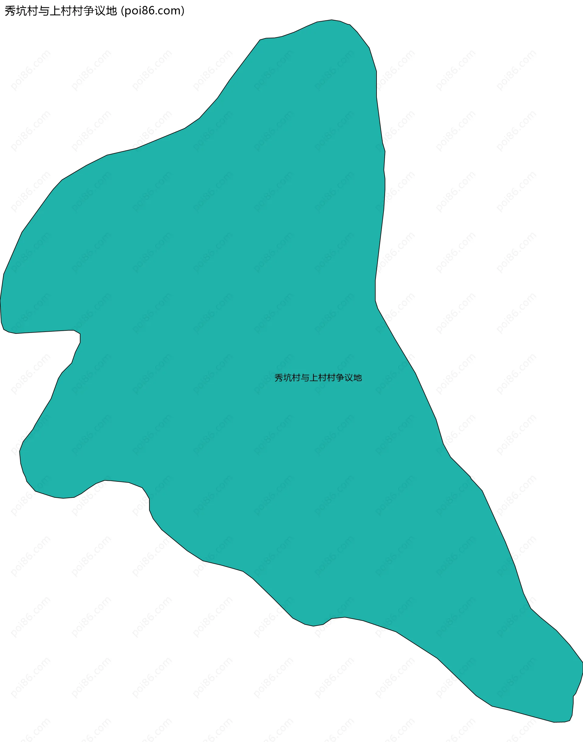 秀坑村与上村村争议地边界地图