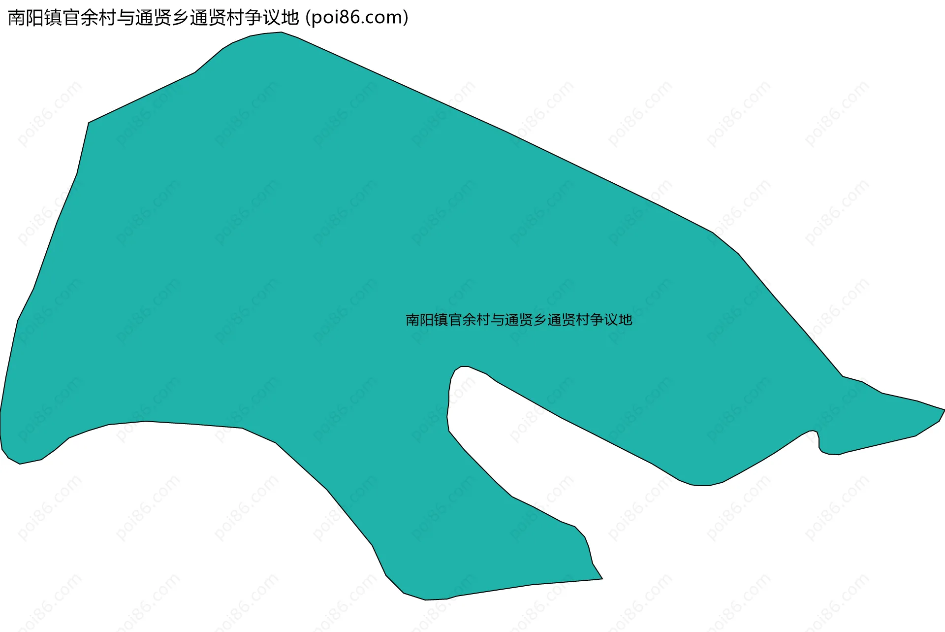 南阳镇官余村与通贤乡通贤村争议地边界地图