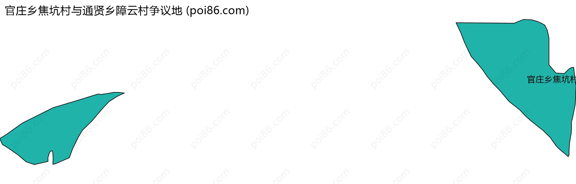 官庄乡焦坑村与通贤乡障云村争议地边界地图