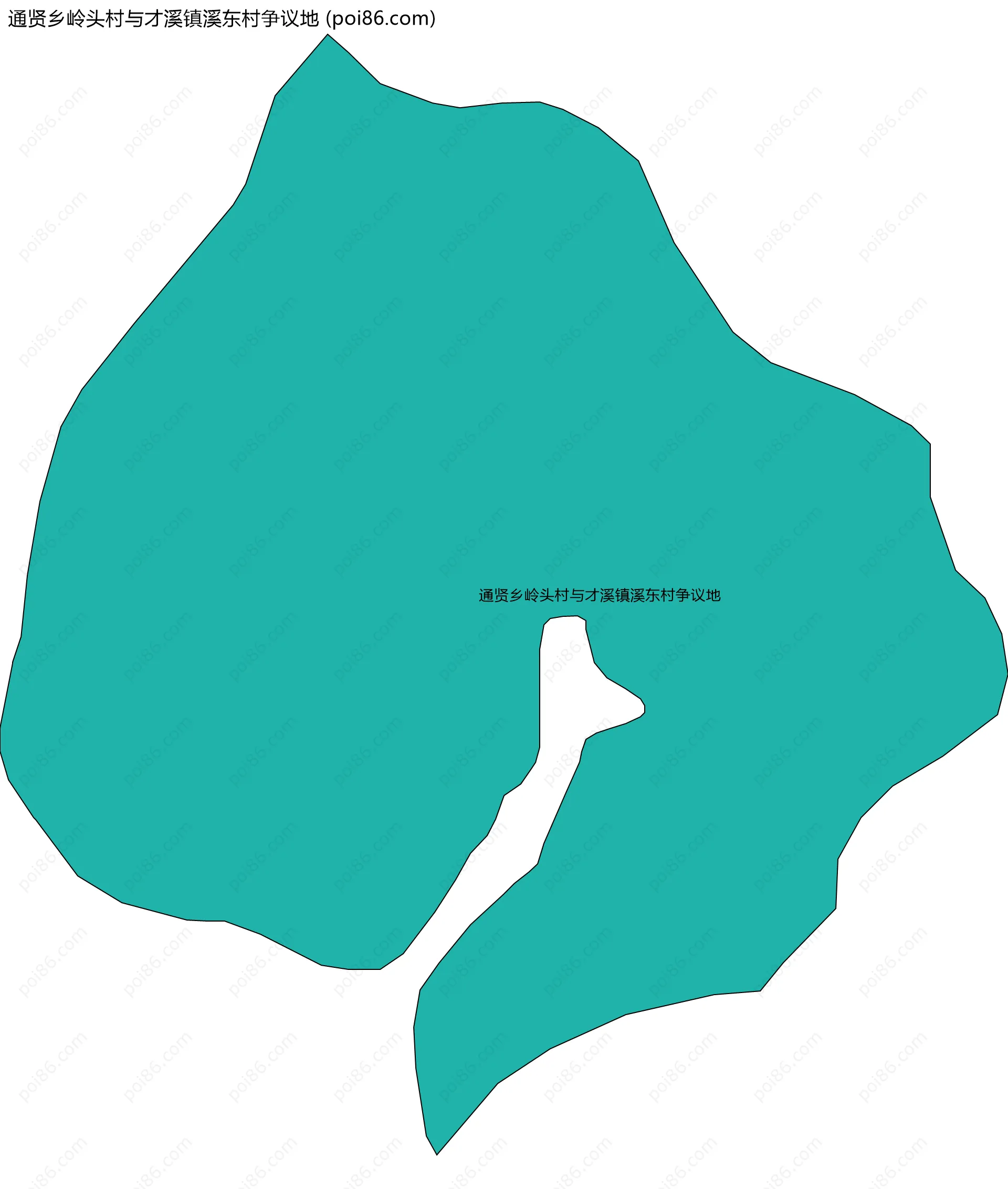 通贤乡岭头村与才溪镇溪东村争议地边界地图