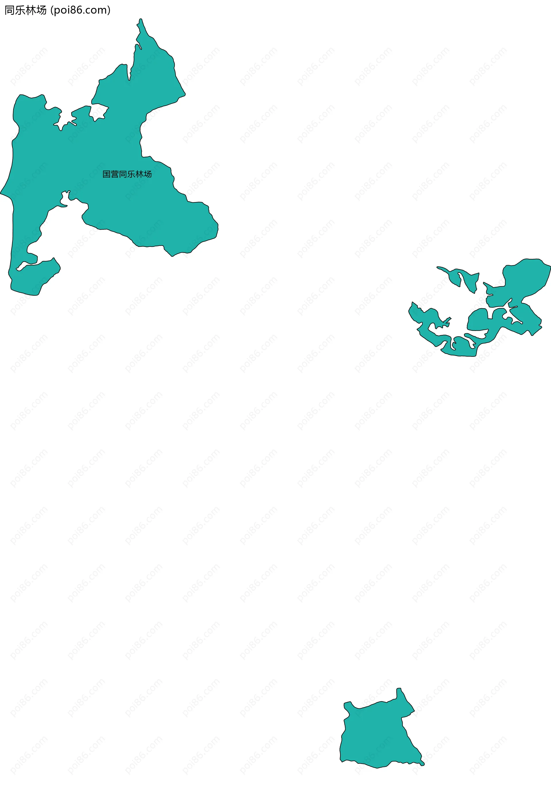 同乐林场边界地图(五级行政区划)