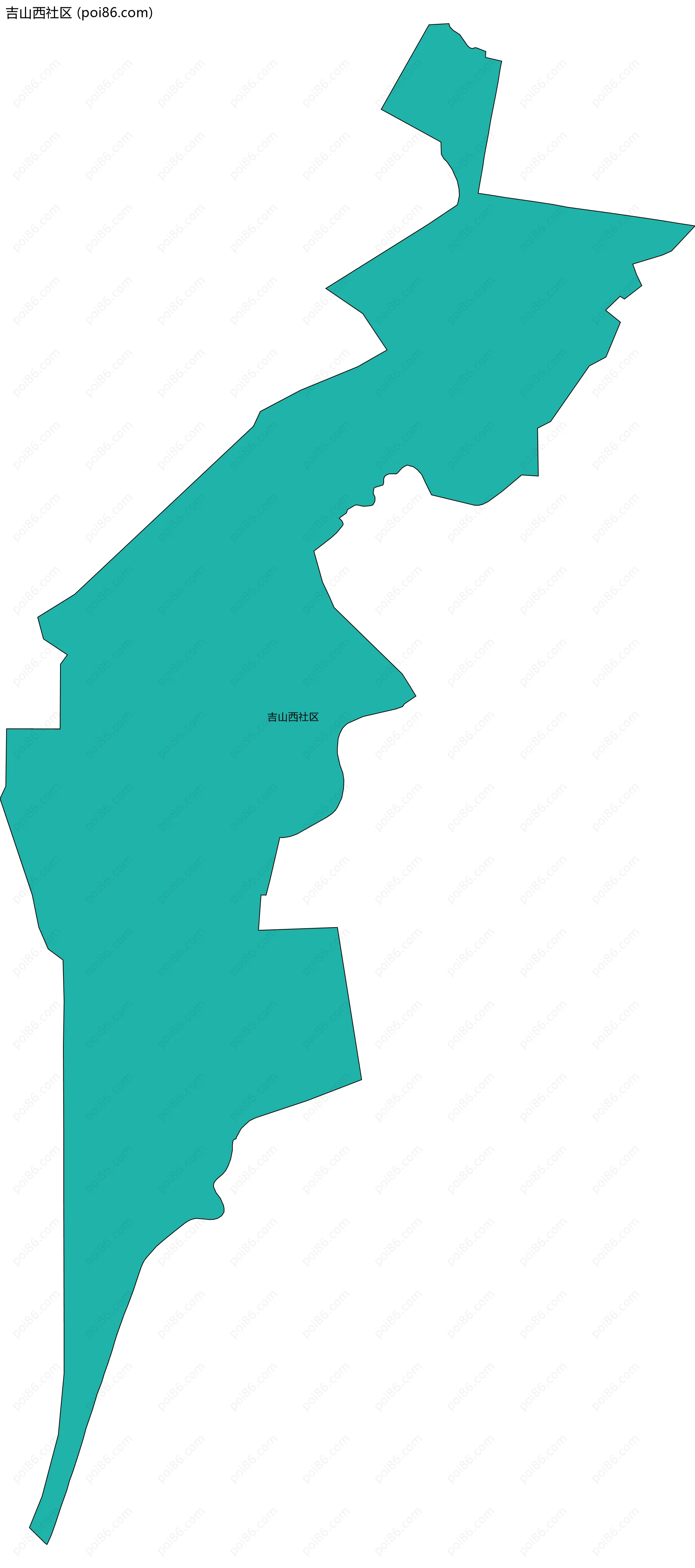 吉山西社区边界地图