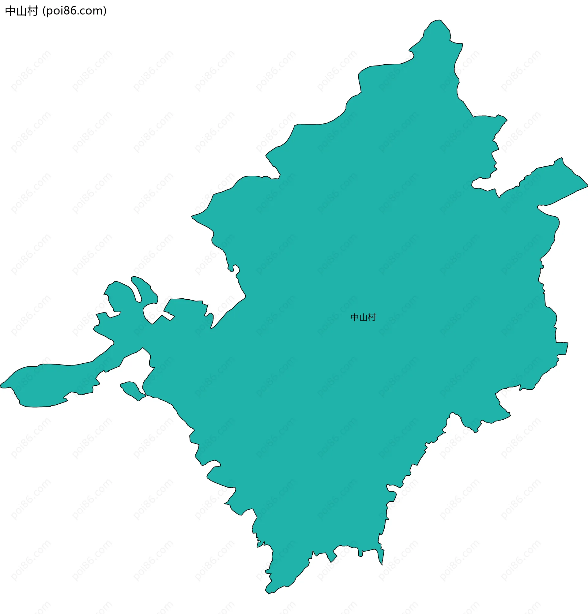 中山村边界地图