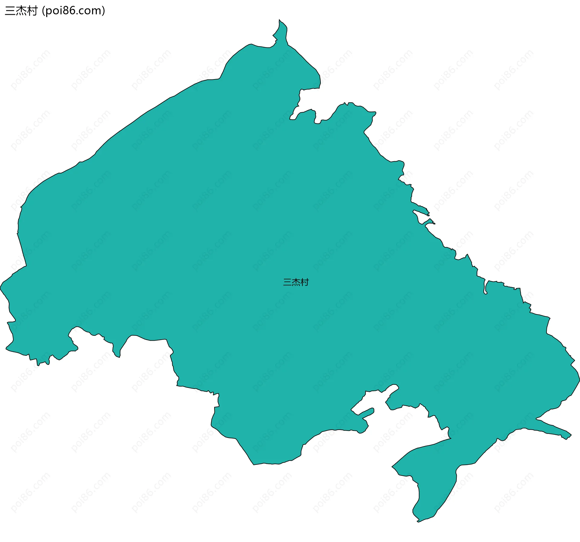 三杰村边界地图