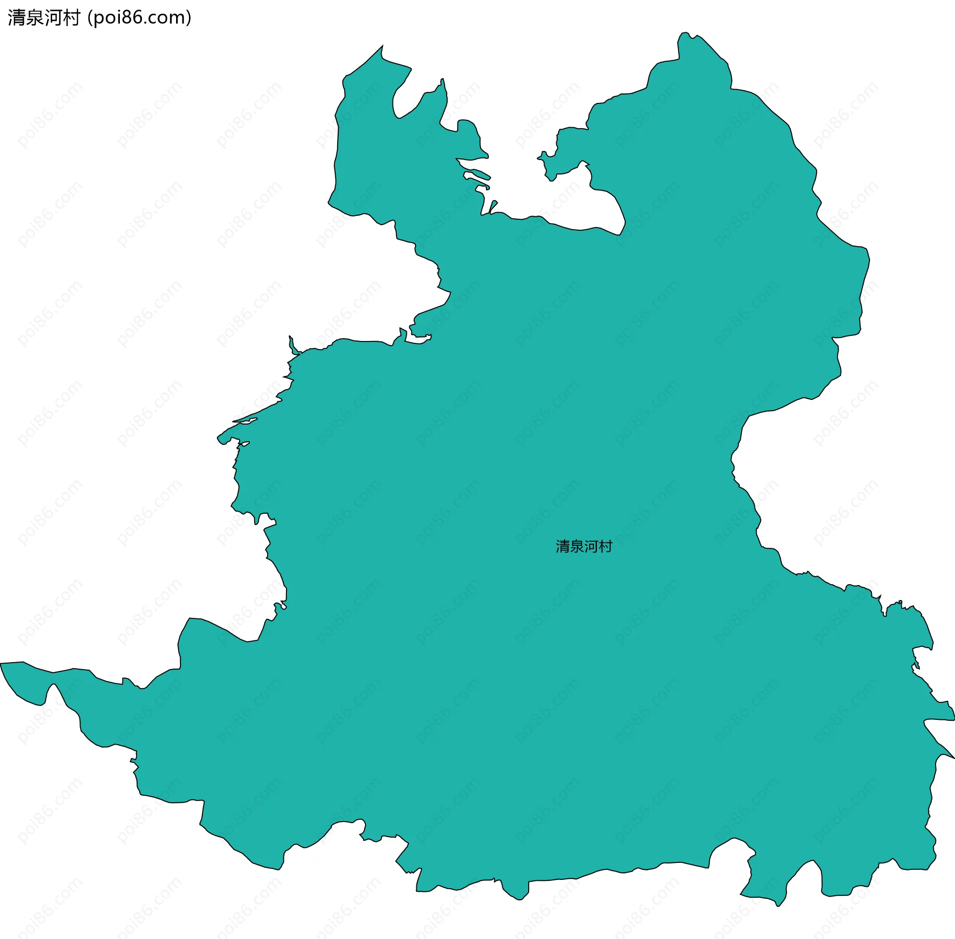 清泉河村边界地图
