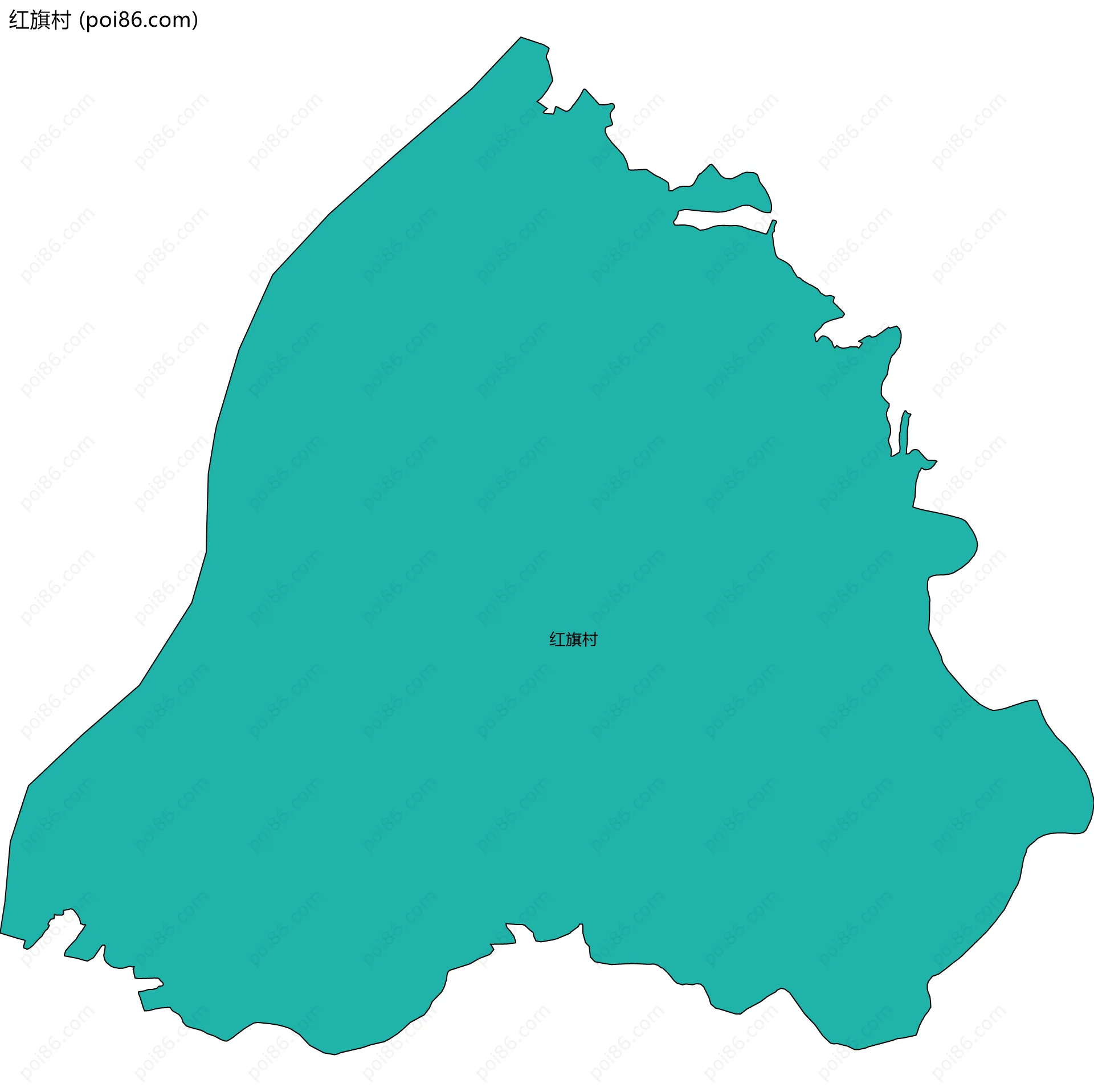 红旗村边界地图