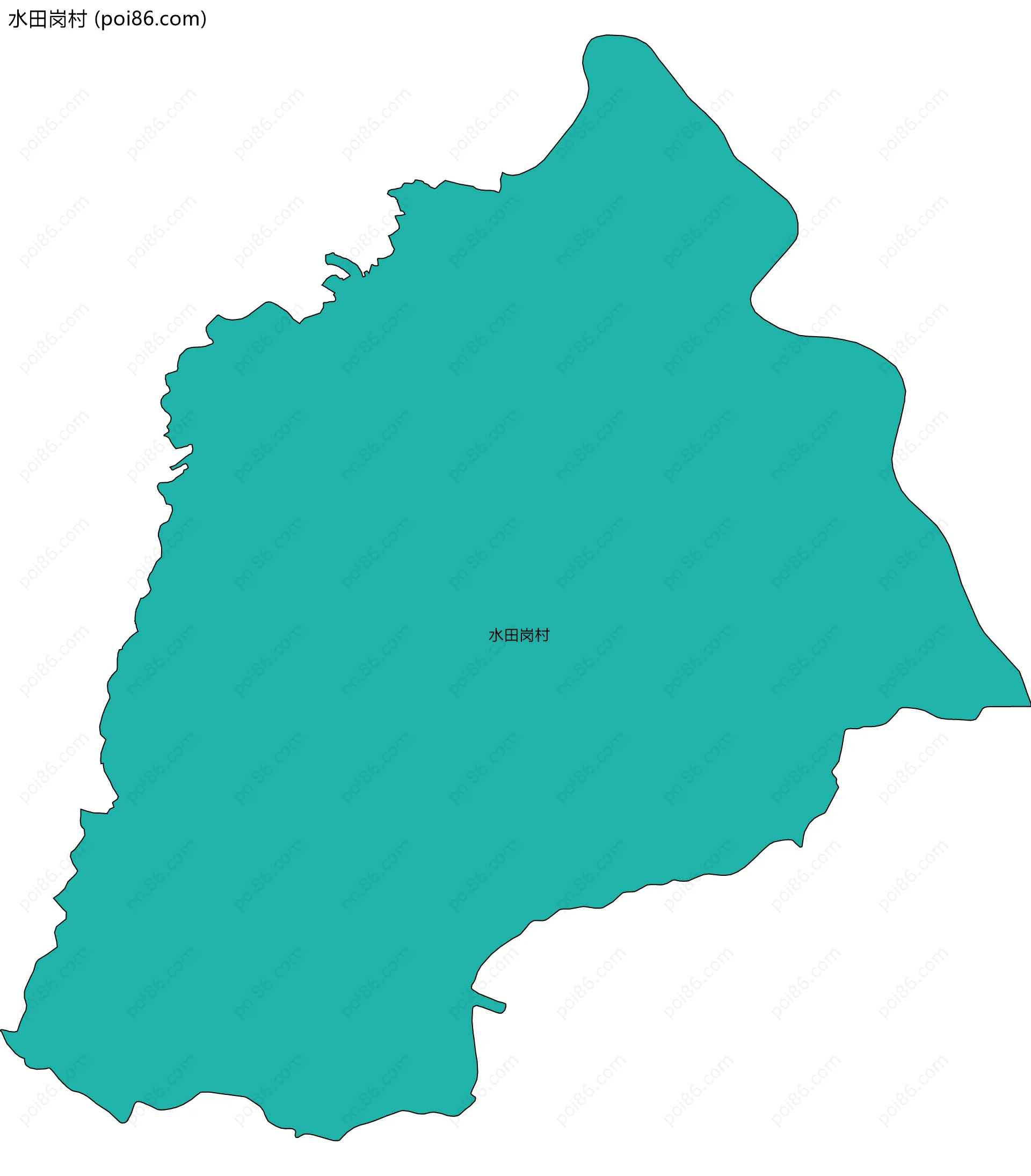 水田岗村边界地图