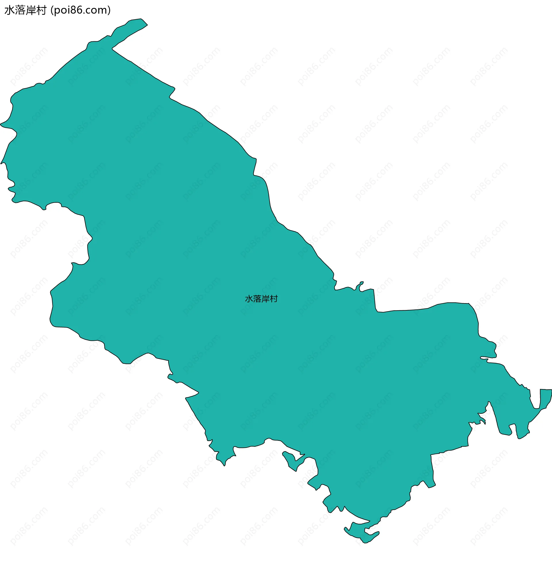 水落岸村边界地图