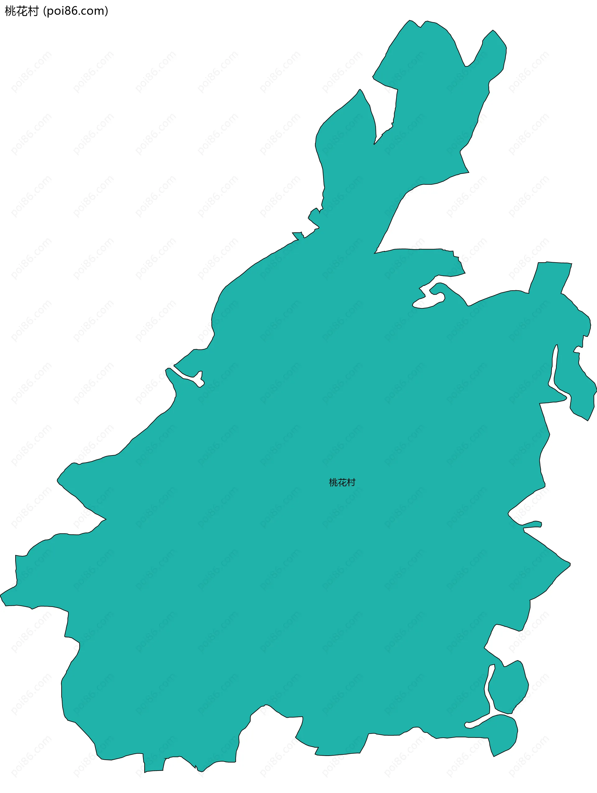 桃花村边界地图