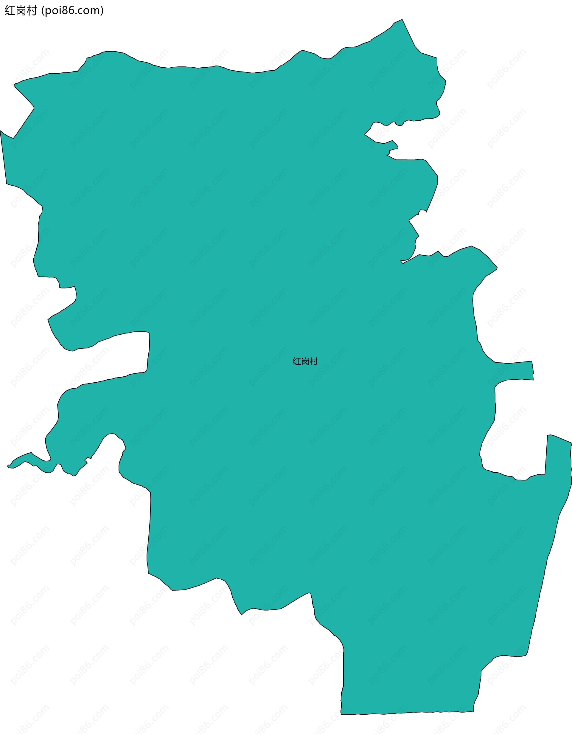 红岗村边界地图