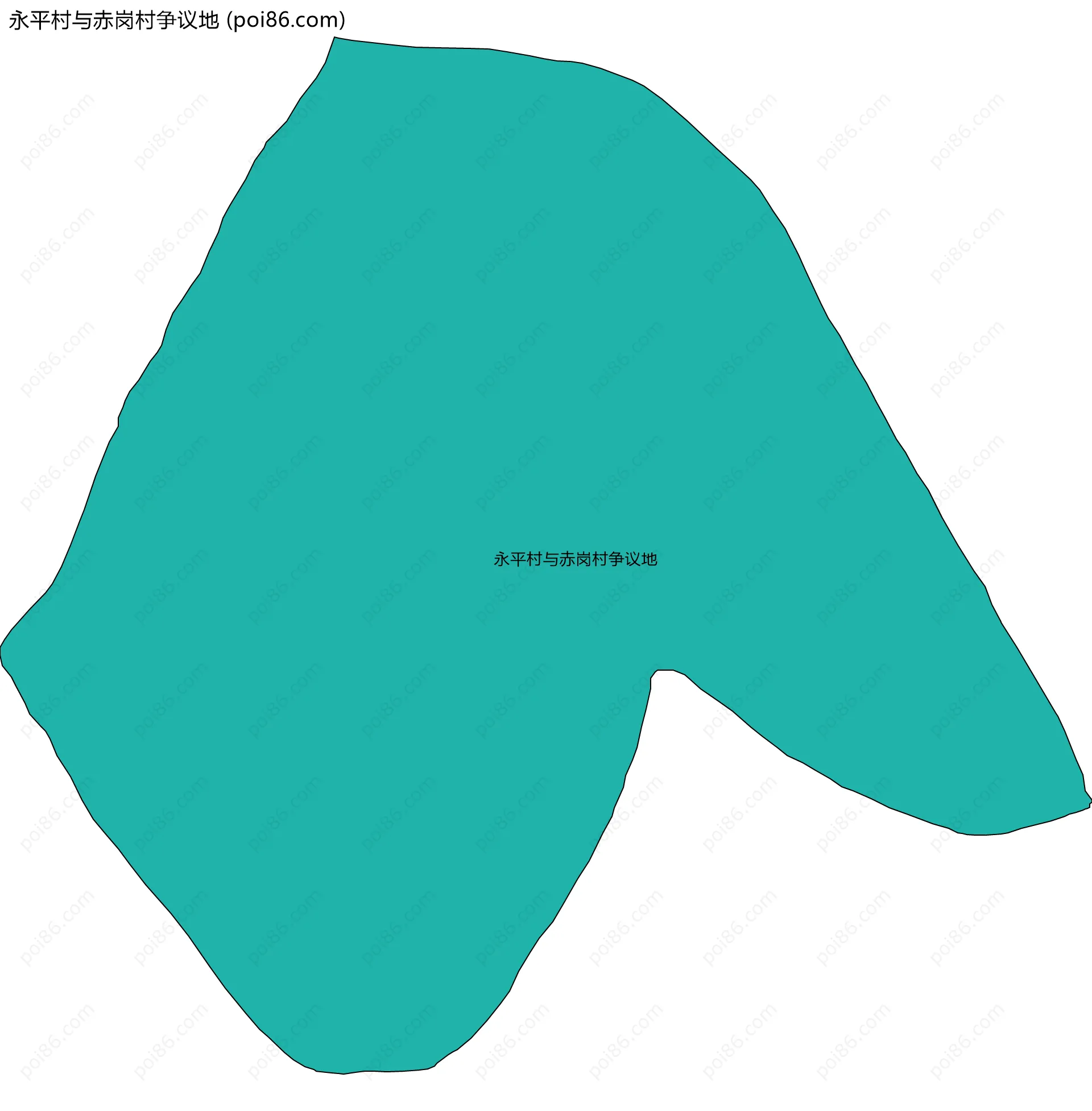 永平村与赤岗村争议地边界地图