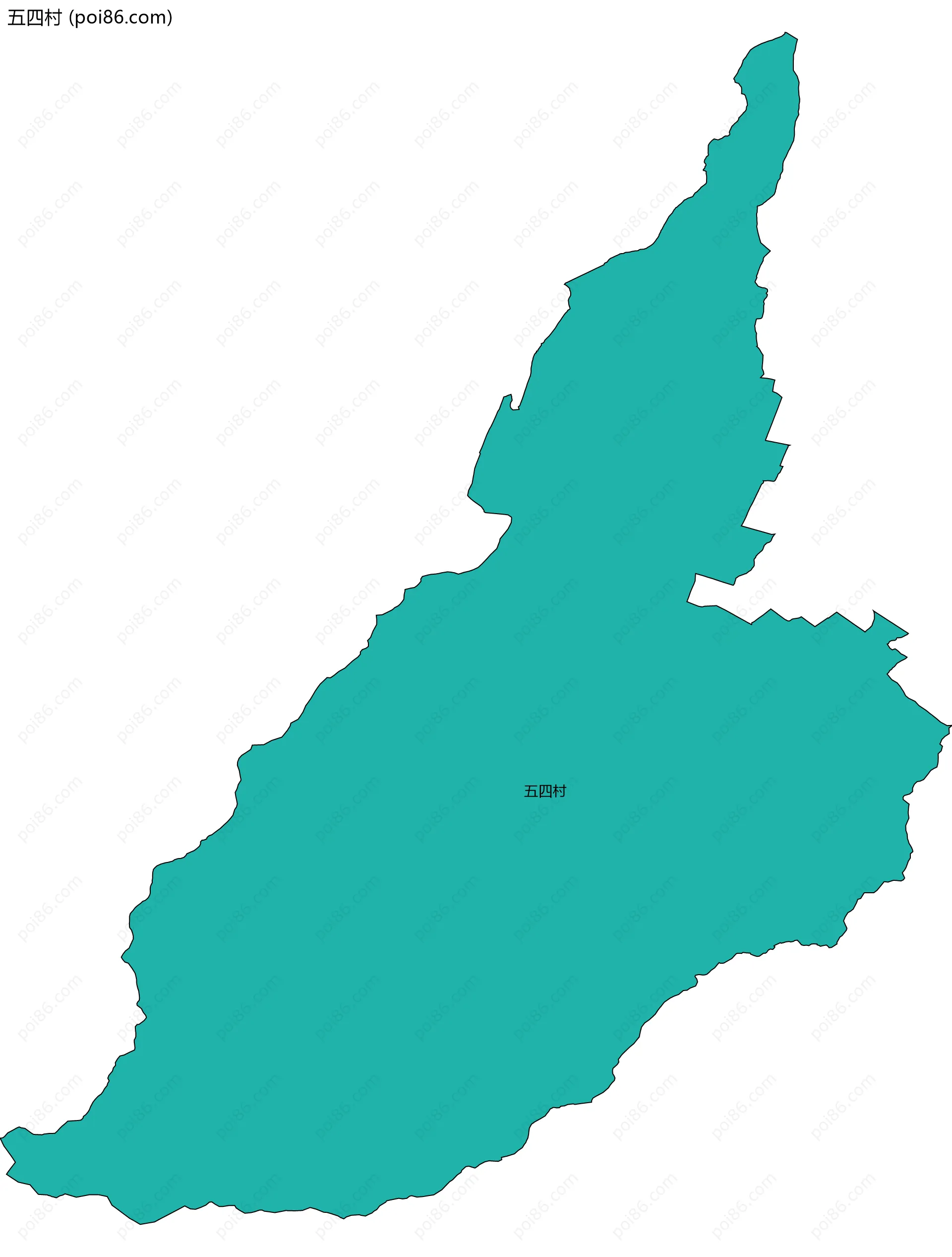 五四村边界地图