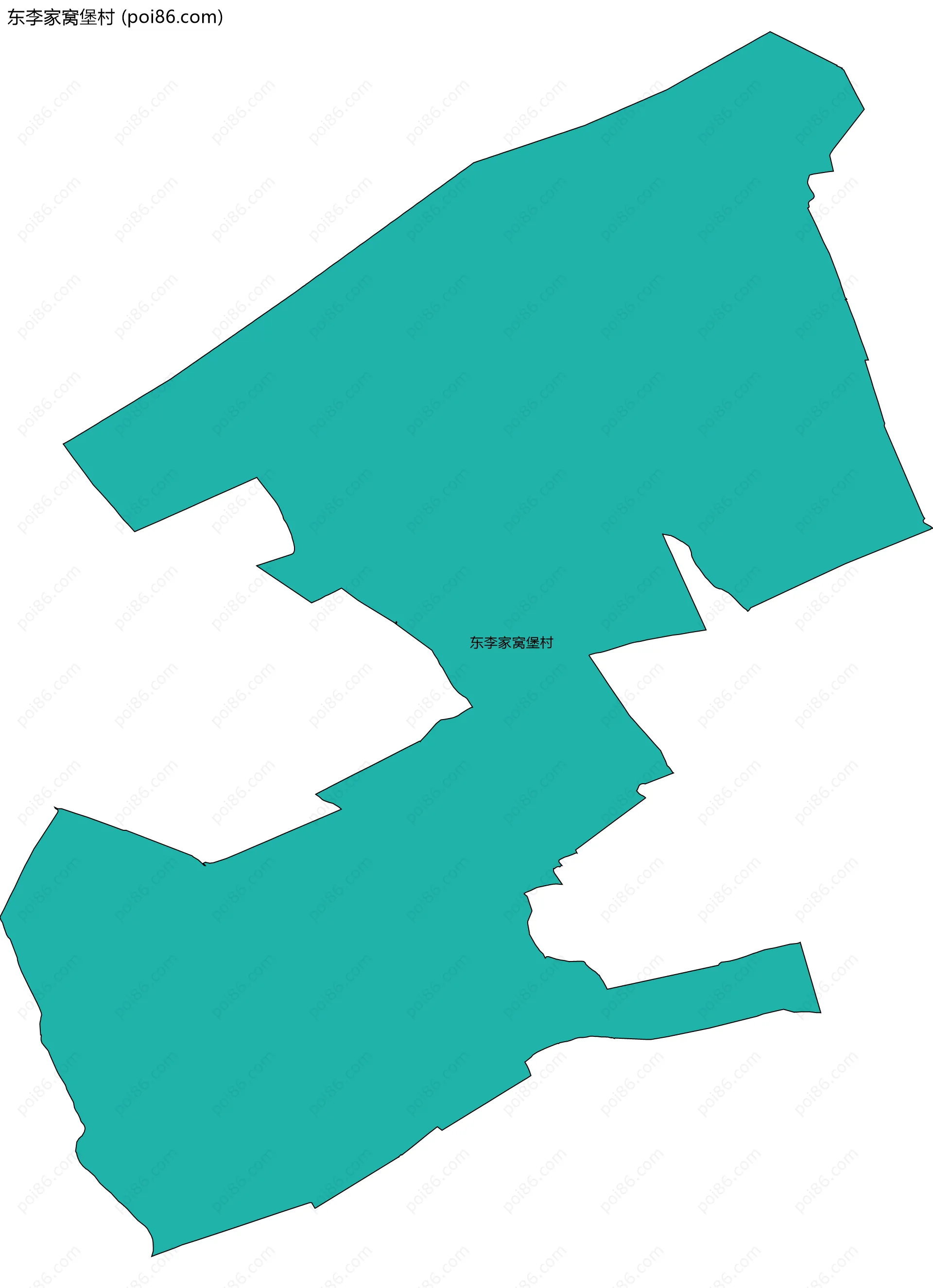东李家窝堡村边界地图