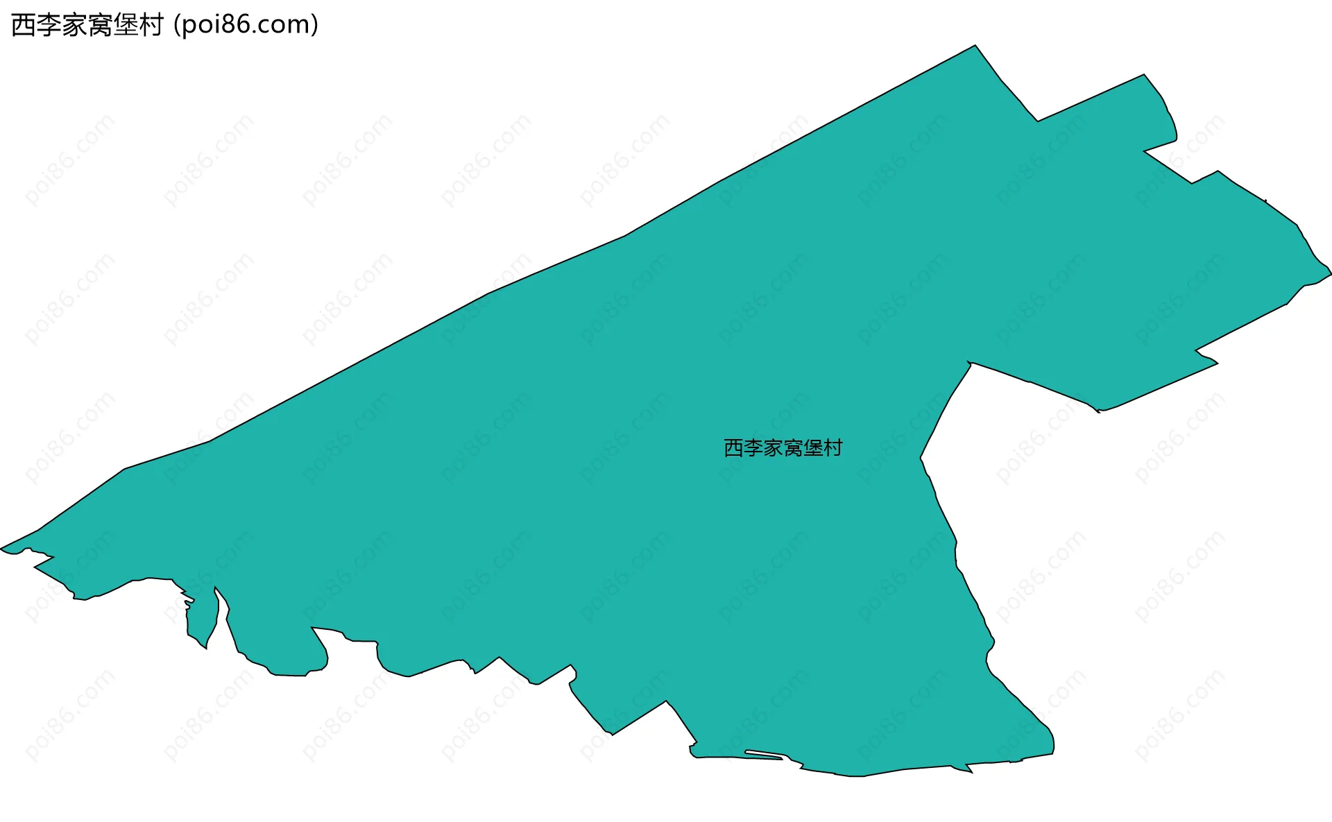 西李家窝堡村边界地图