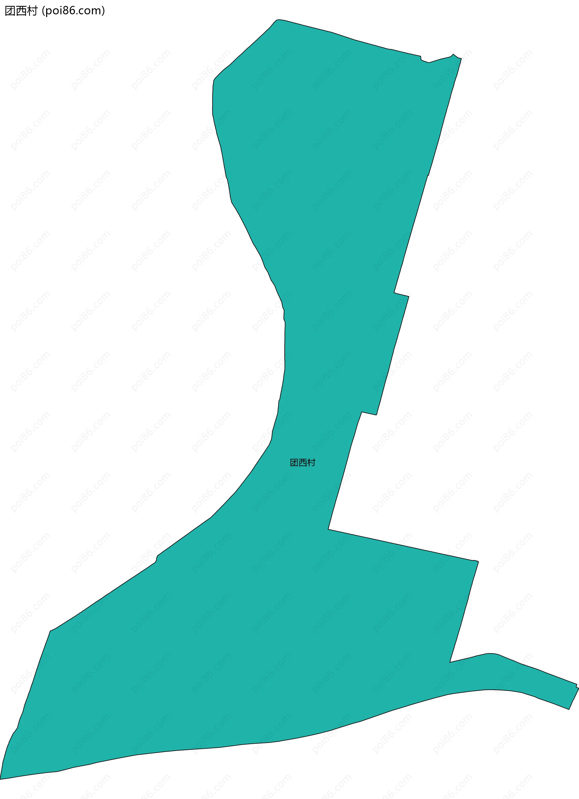 团西村边界地图