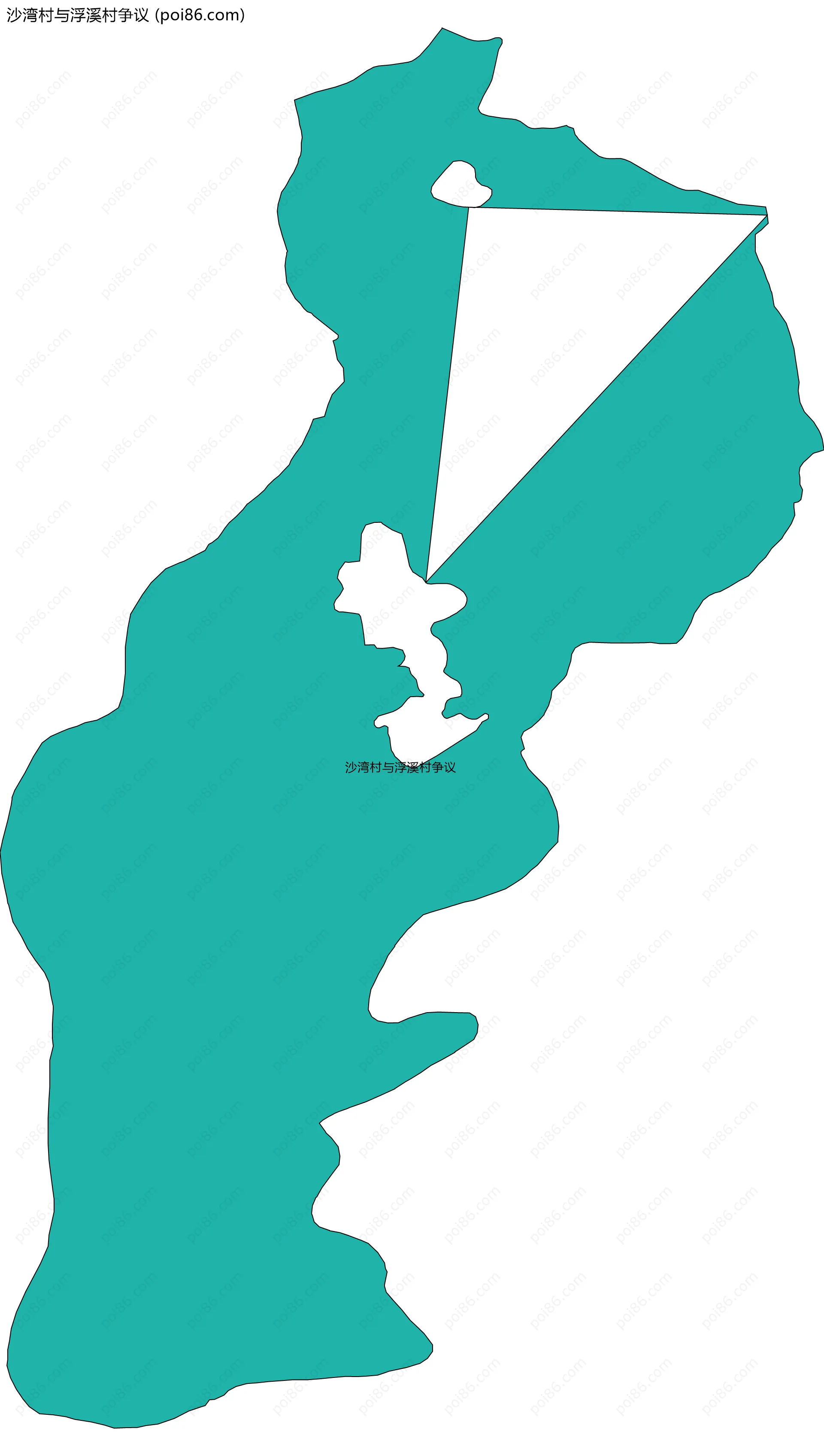 沙湾村与浮溪村争议边界地图