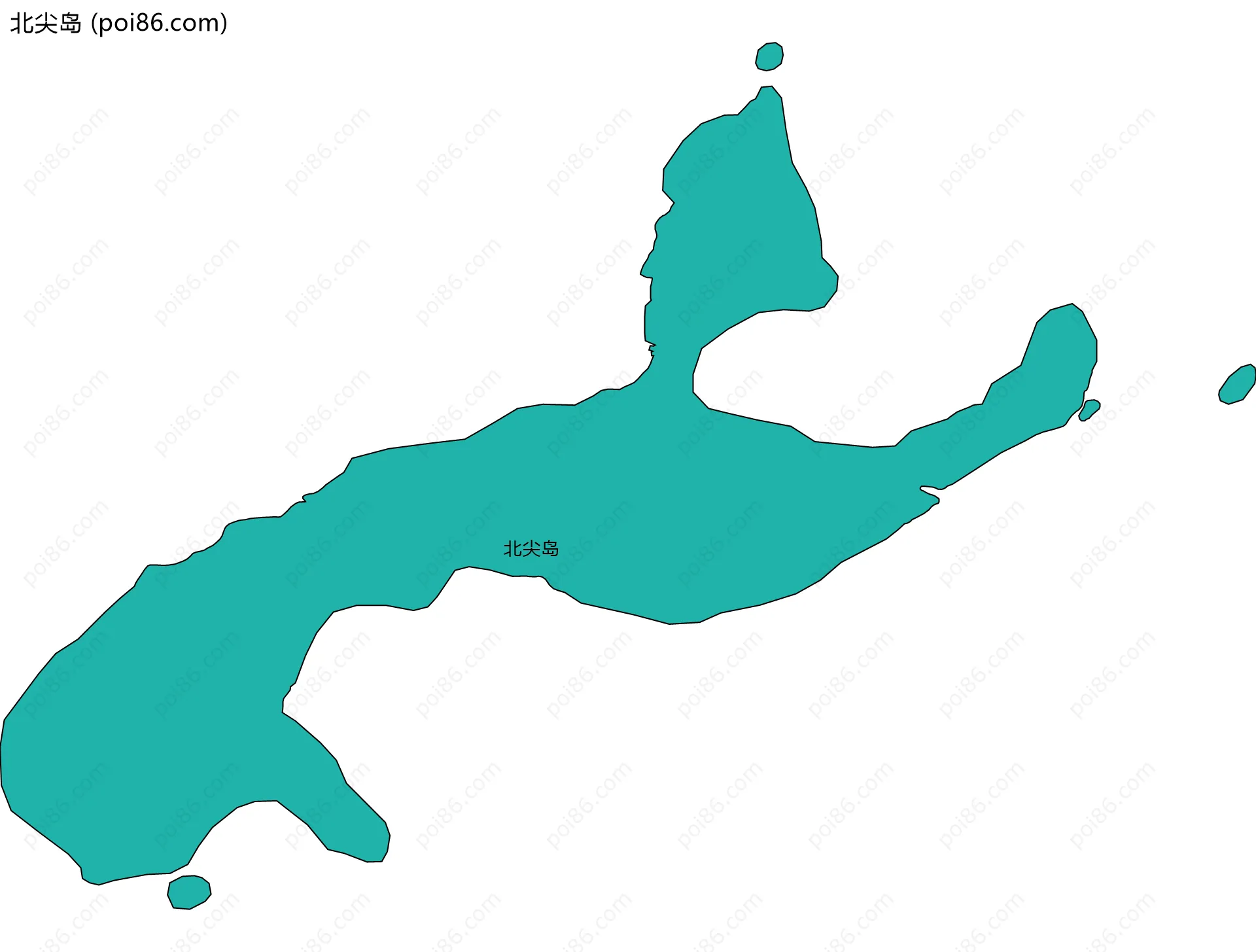 北尖岛边界地图