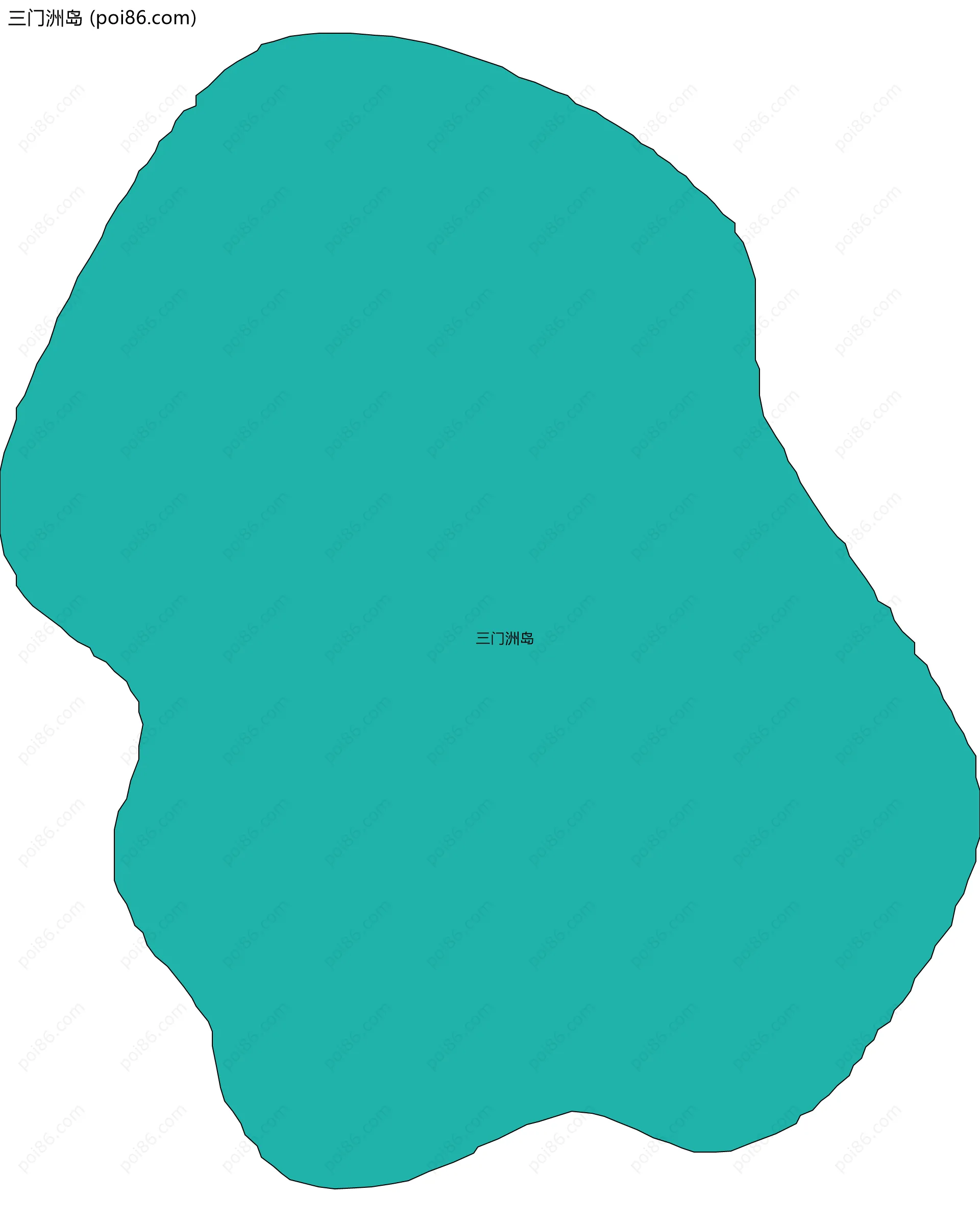 三门洲岛边界地图