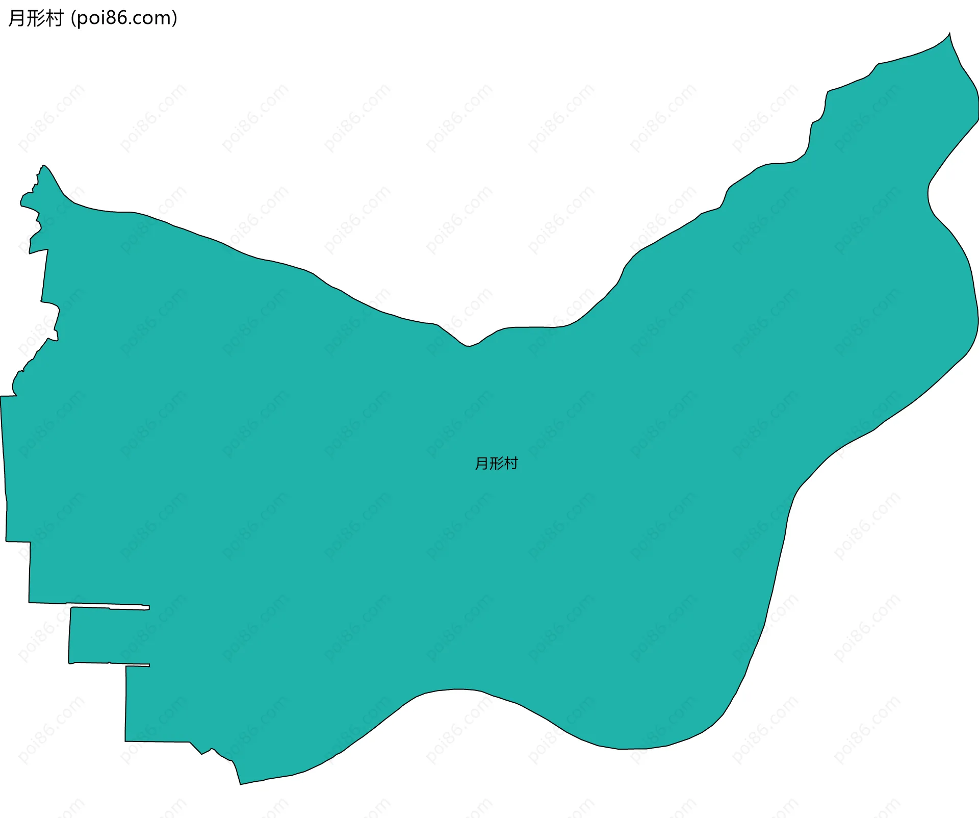 月形村边界地图